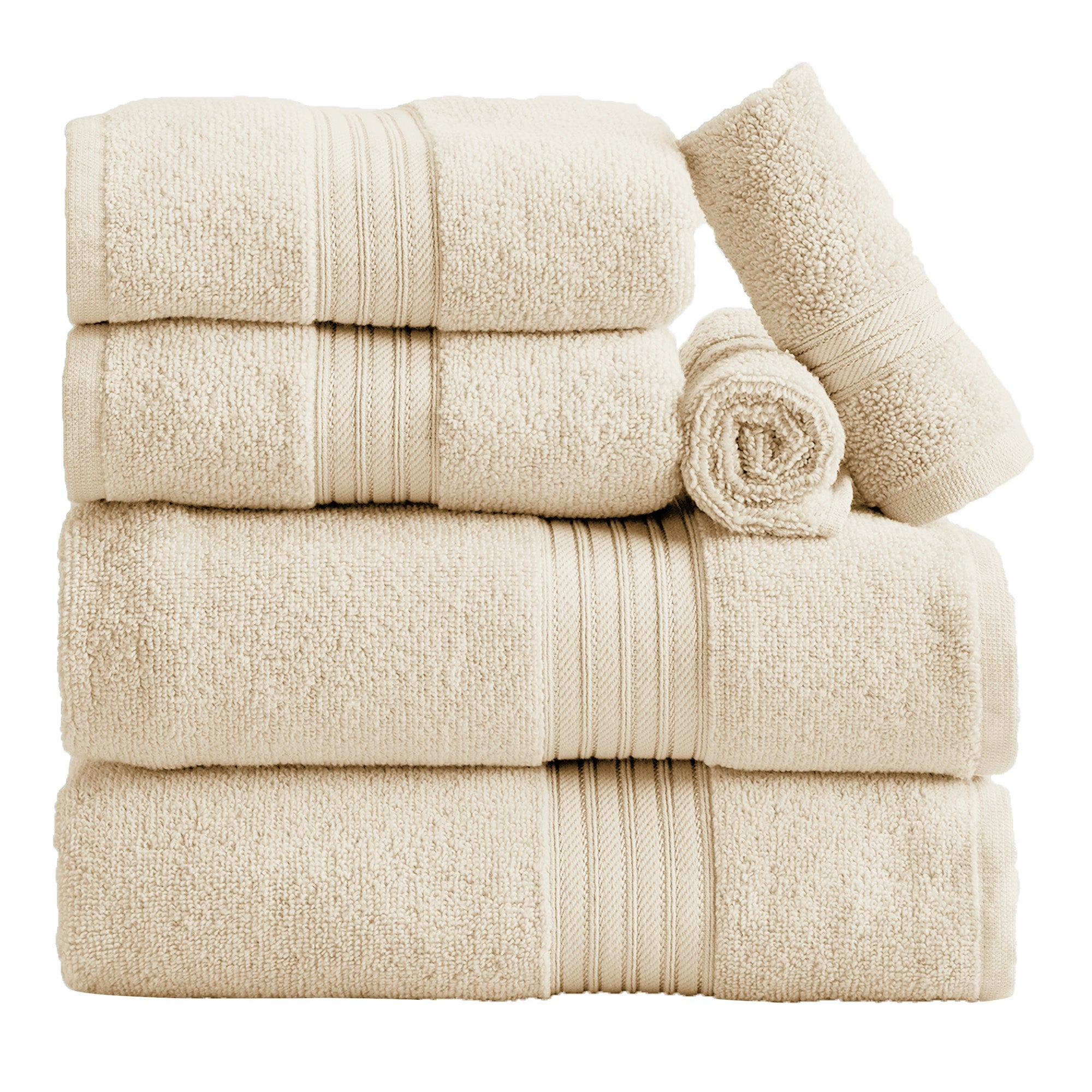 Feather Spun Cotton Bath Towels — Soft, Quick-Dry & Lightweight | Classic Bordered Style