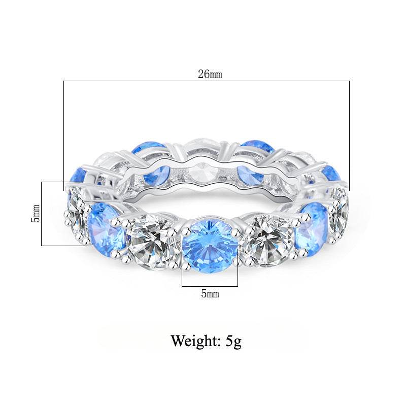 S925 Sterling Silver CZ Band Ring | Retro Geometric, 4 Colors