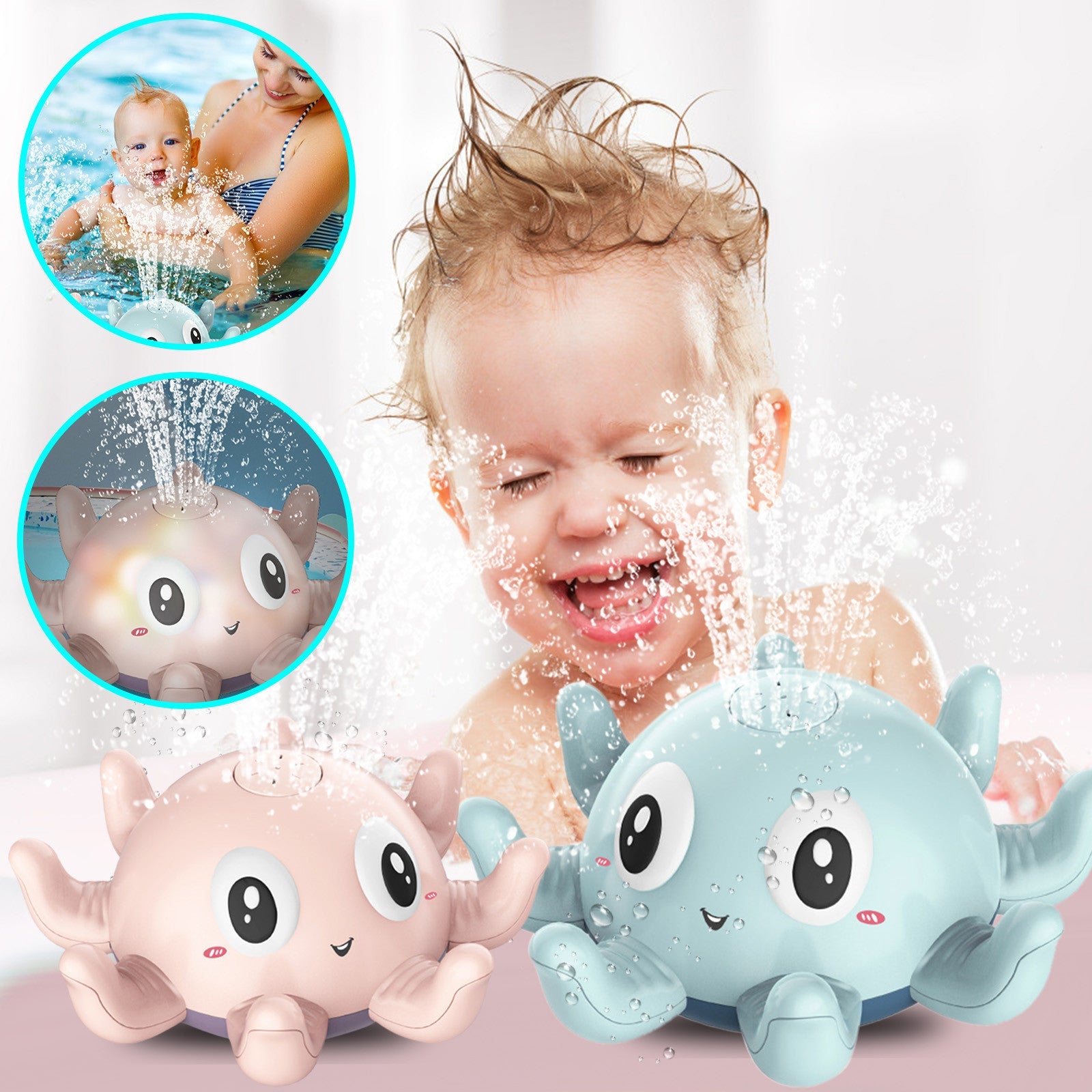 Light-Up Spray Octopus Bath Toy – Auto-Sensing Water Toy for Babies & Kids