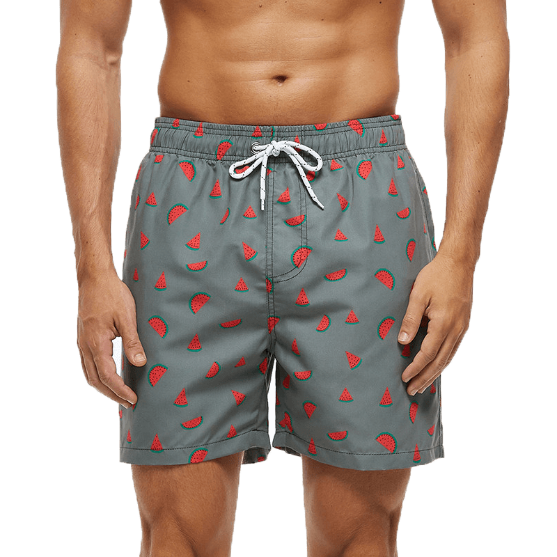 Men's Quick-Dry Board Shorts with Mesh Lining | Printed Swim Trunks | HAMNIFY
