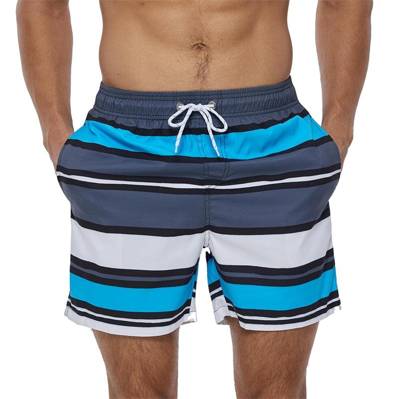 Men's Quick-Dry Board Shorts with Mesh Lining | Printed Swim Trunks | HAMNIFY