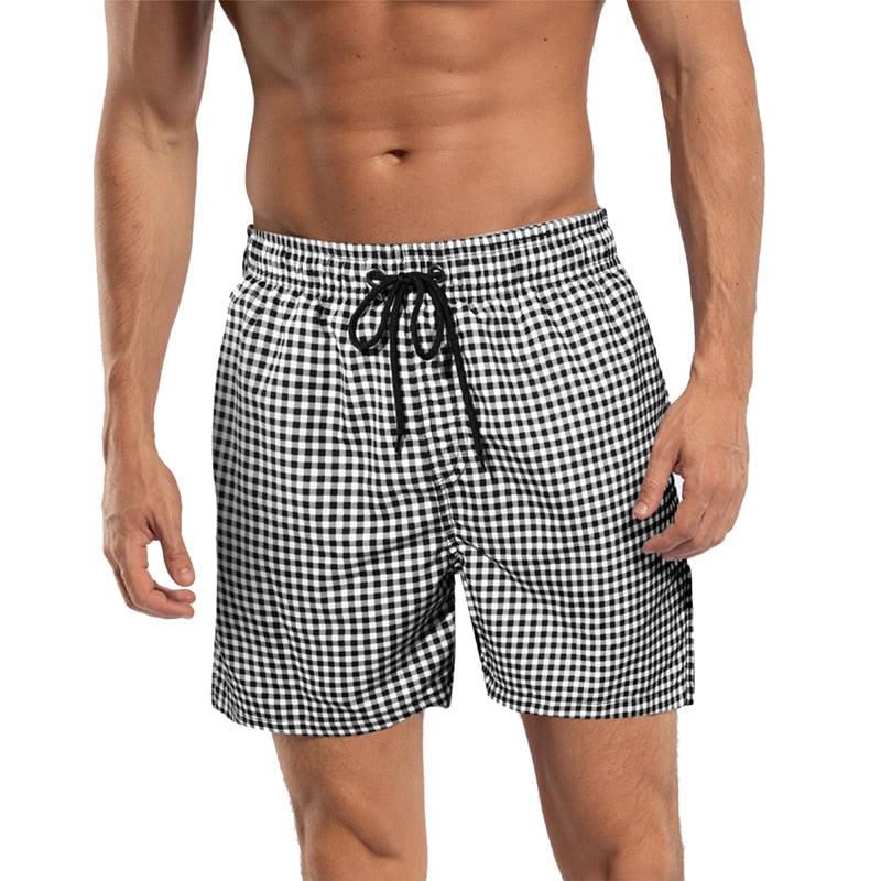 Men's Quick-Dry Board Shorts with Mesh Lining | Printed Swim Trunks | HAMNIFY