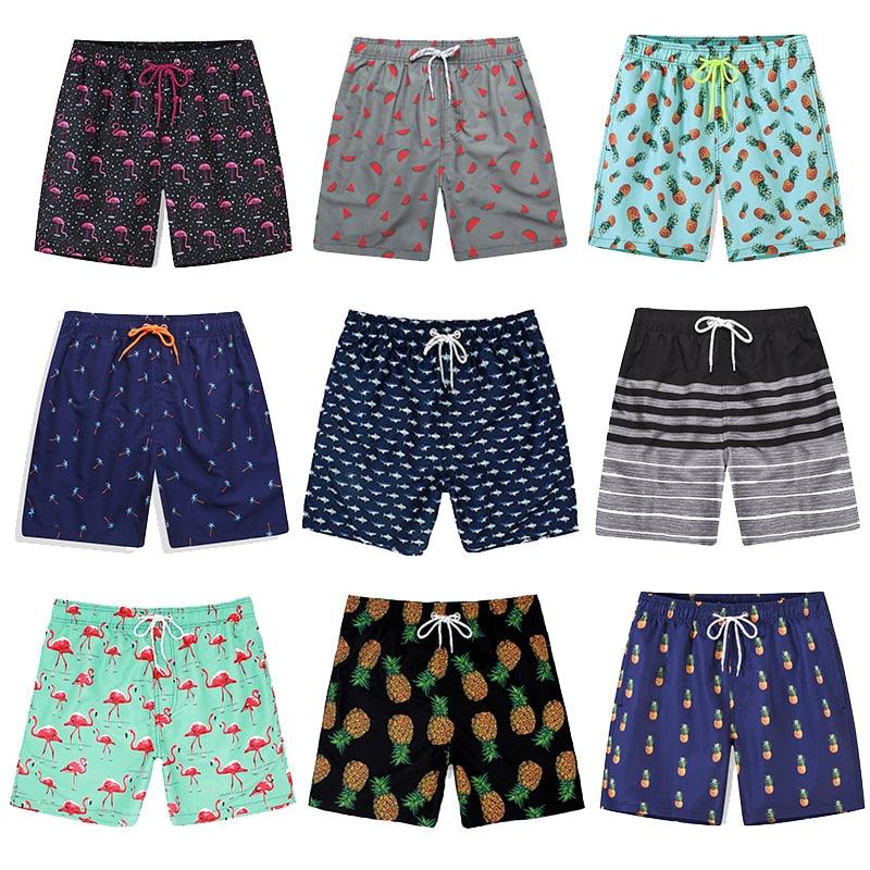 Men's Quick-Dry Board Shorts with Mesh Lining | Printed Swim Trunks | HAMNIFY