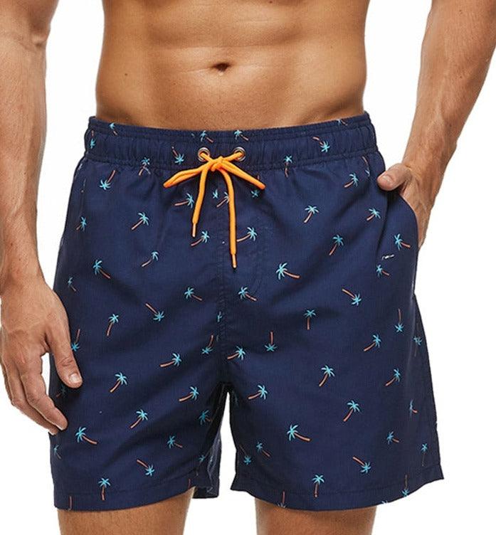Men's Quick-Dry Board Shorts with Mesh Lining | Printed Swim Trunks | HAMNIFY
