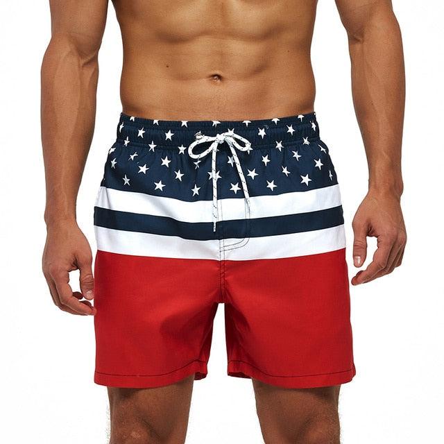 Men's Quick-Dry Board Shorts with Mesh Lining | Printed Swim Trunks | HAMNIFY
