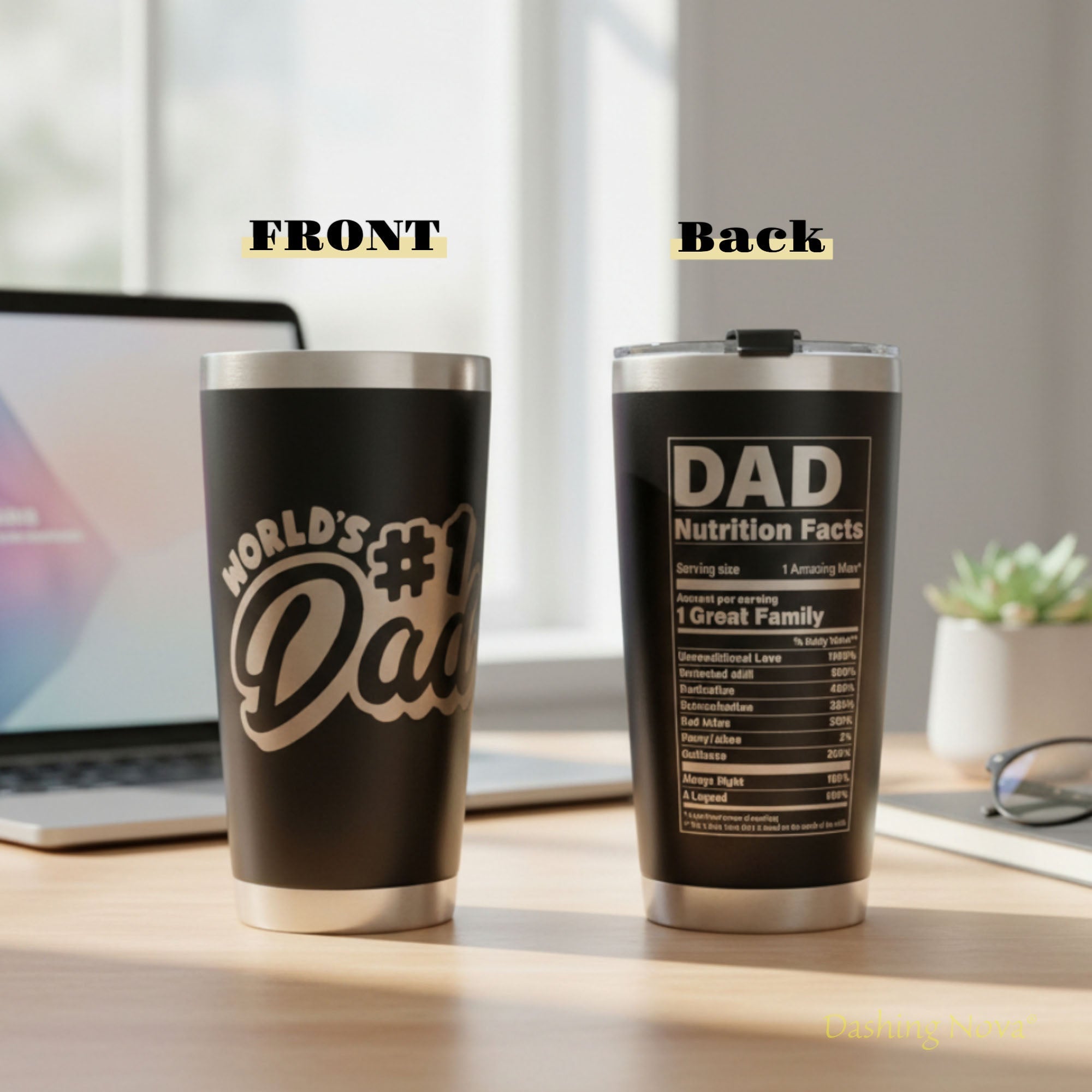 Best Dad Ever Laser Engraved Tumbler - Father's Day & Birthday Gift