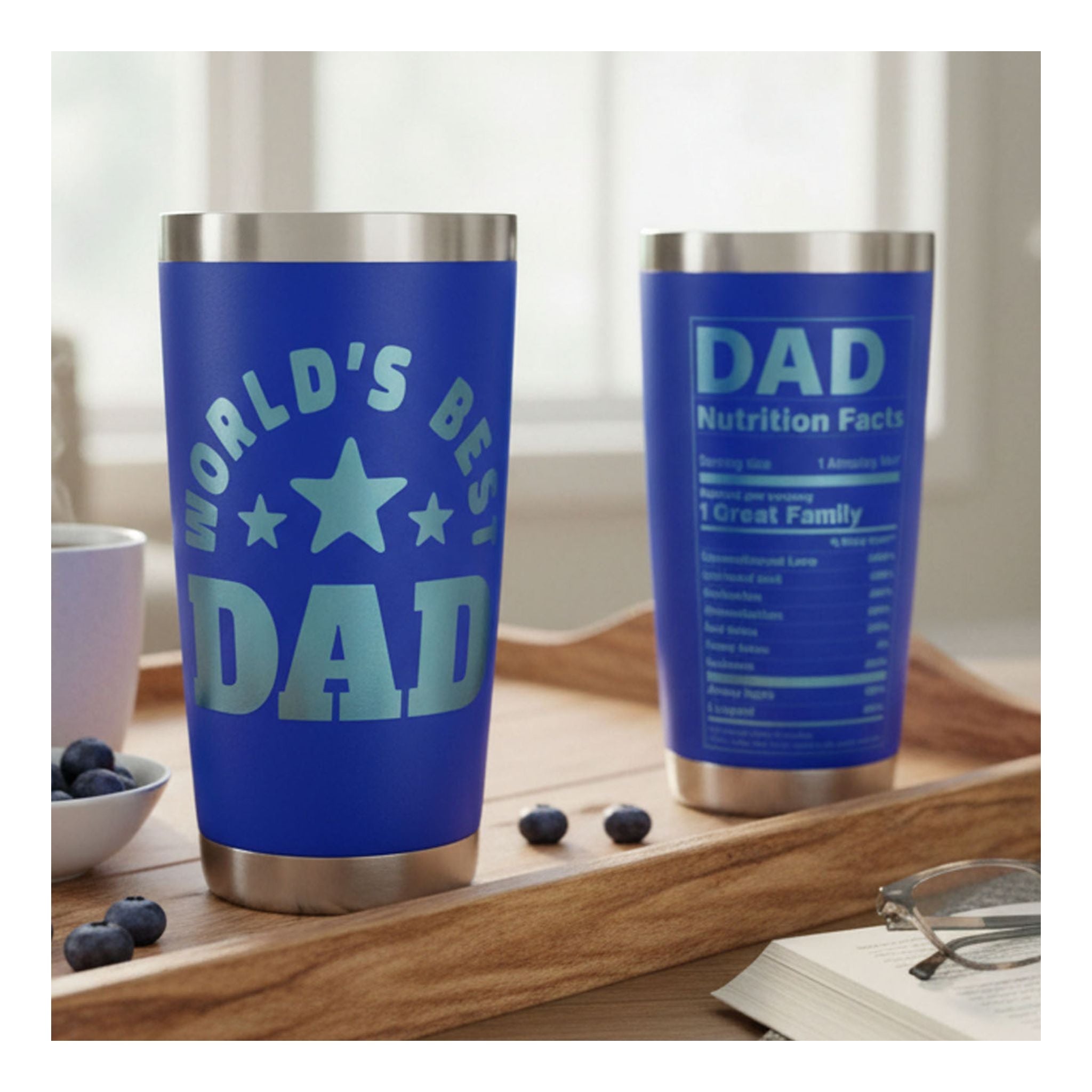 Bester Papa aller Zeiten Lasergravierter Becher - Vatertags- & Geburtstagsgeschenk