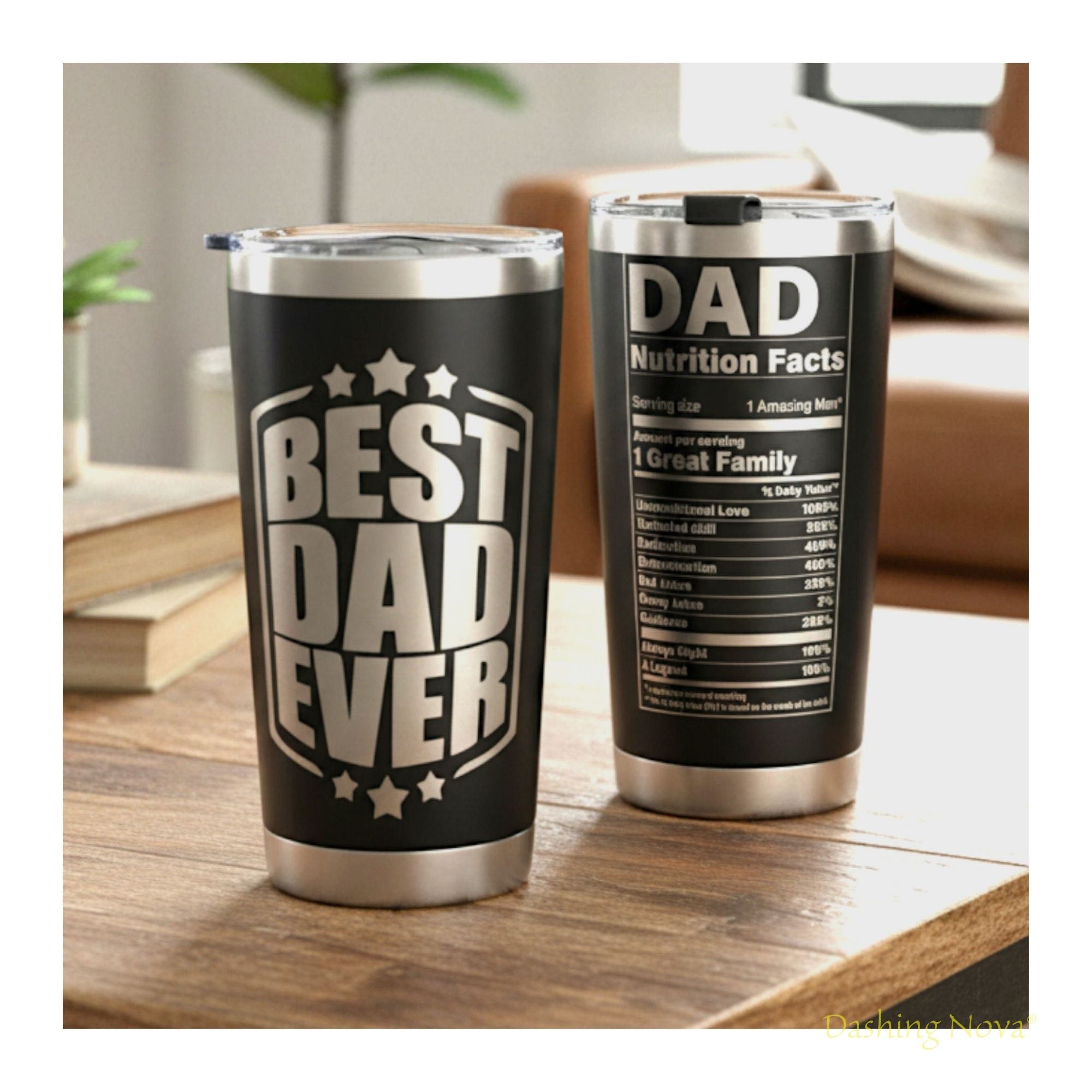 Bester Papa aller Zeiten Lasergravierter Becher - Vatertags- & Geburtstagsgeschenk