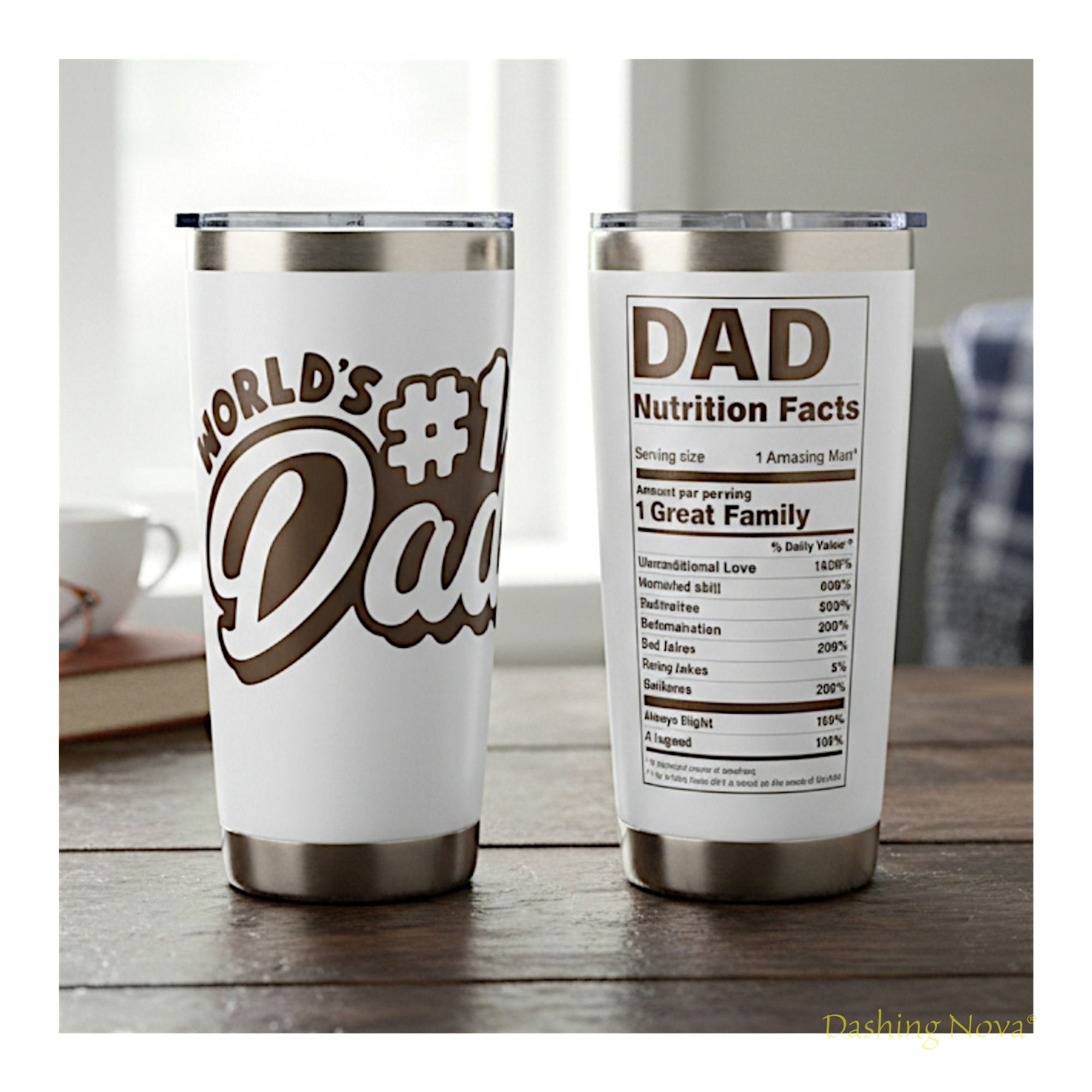 Bester Papa aller Zeiten Lasergravierter Becher - Vatertags- & Geburtstagsgeschenk