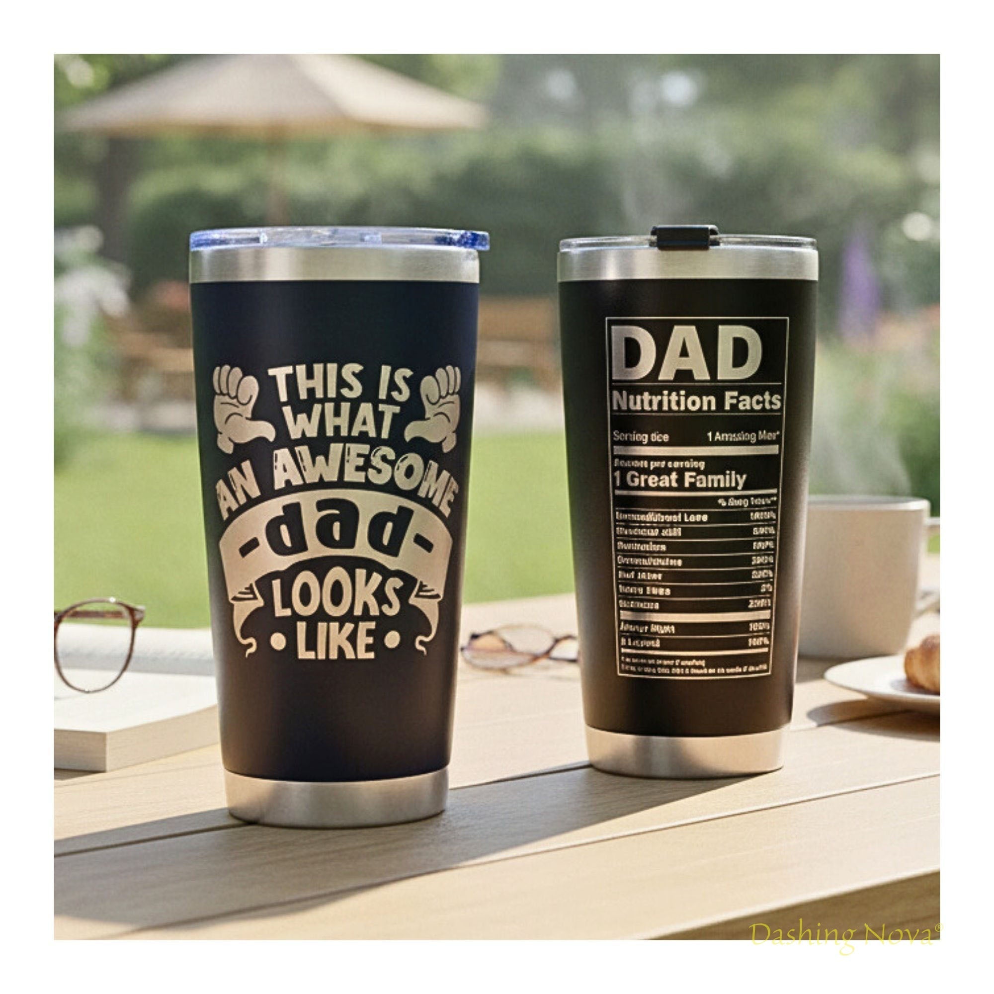 Bester Papa aller Zeiten Lasergravierter Becher - Vatertags- & Geburtstagsgeschenk