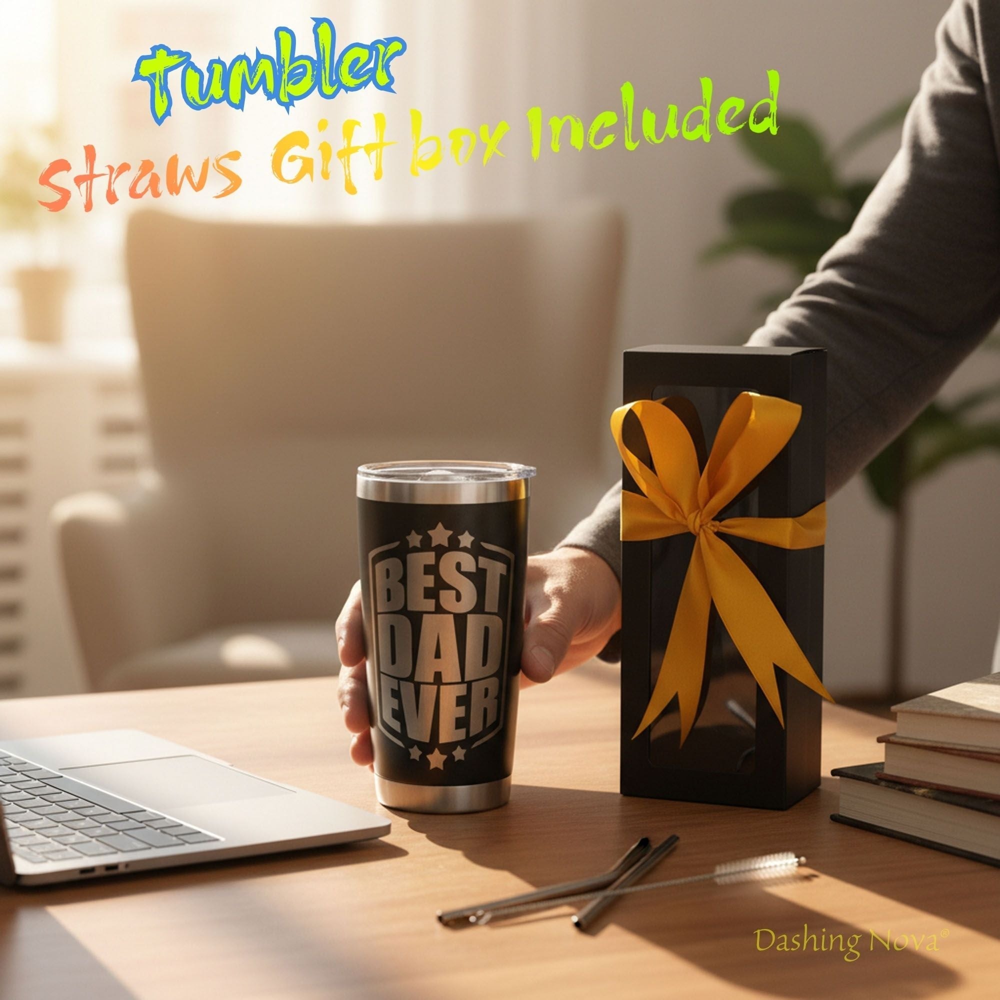 Bester Papa aller Zeiten Lasergravierter Becher - Vatertags- & Geburtstagsgeschenk