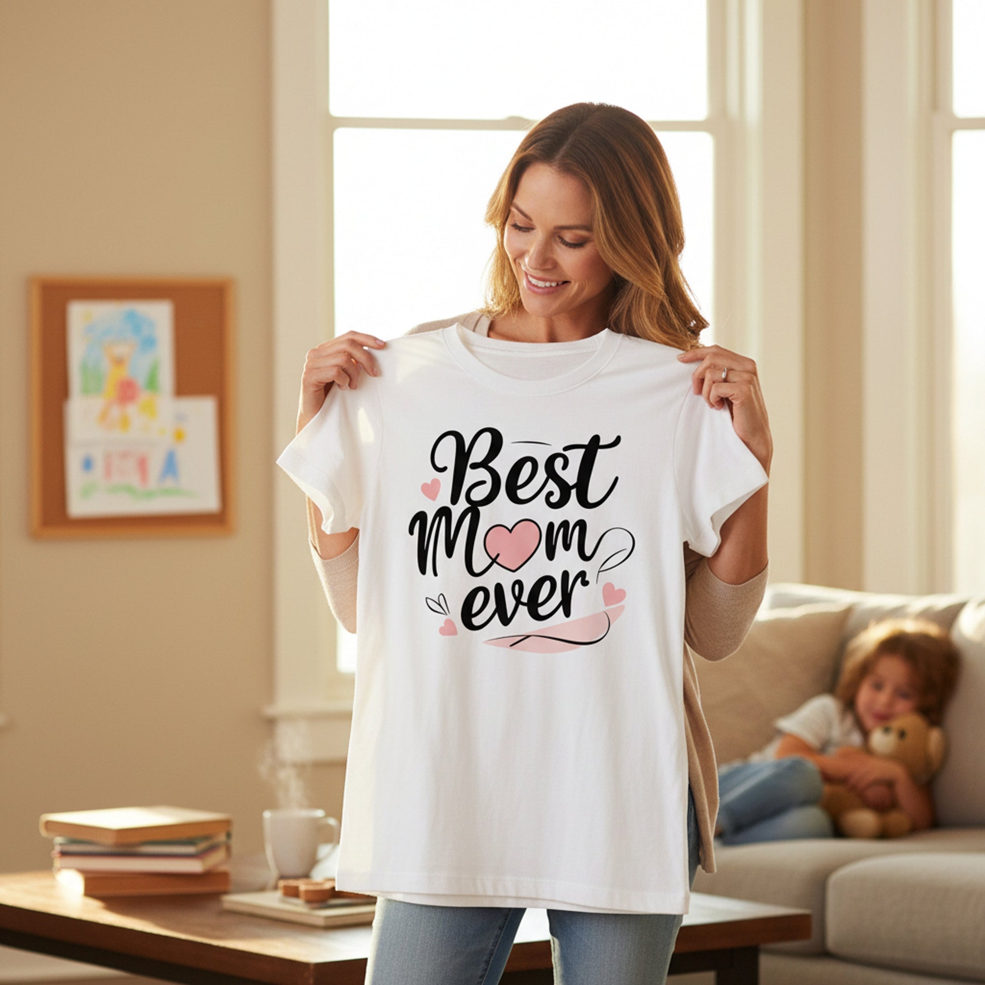 T-Shirt „Beste Mama aller Zeiten“ aus Baumwolle – Geschenk zum Muttertag und Geburtstag