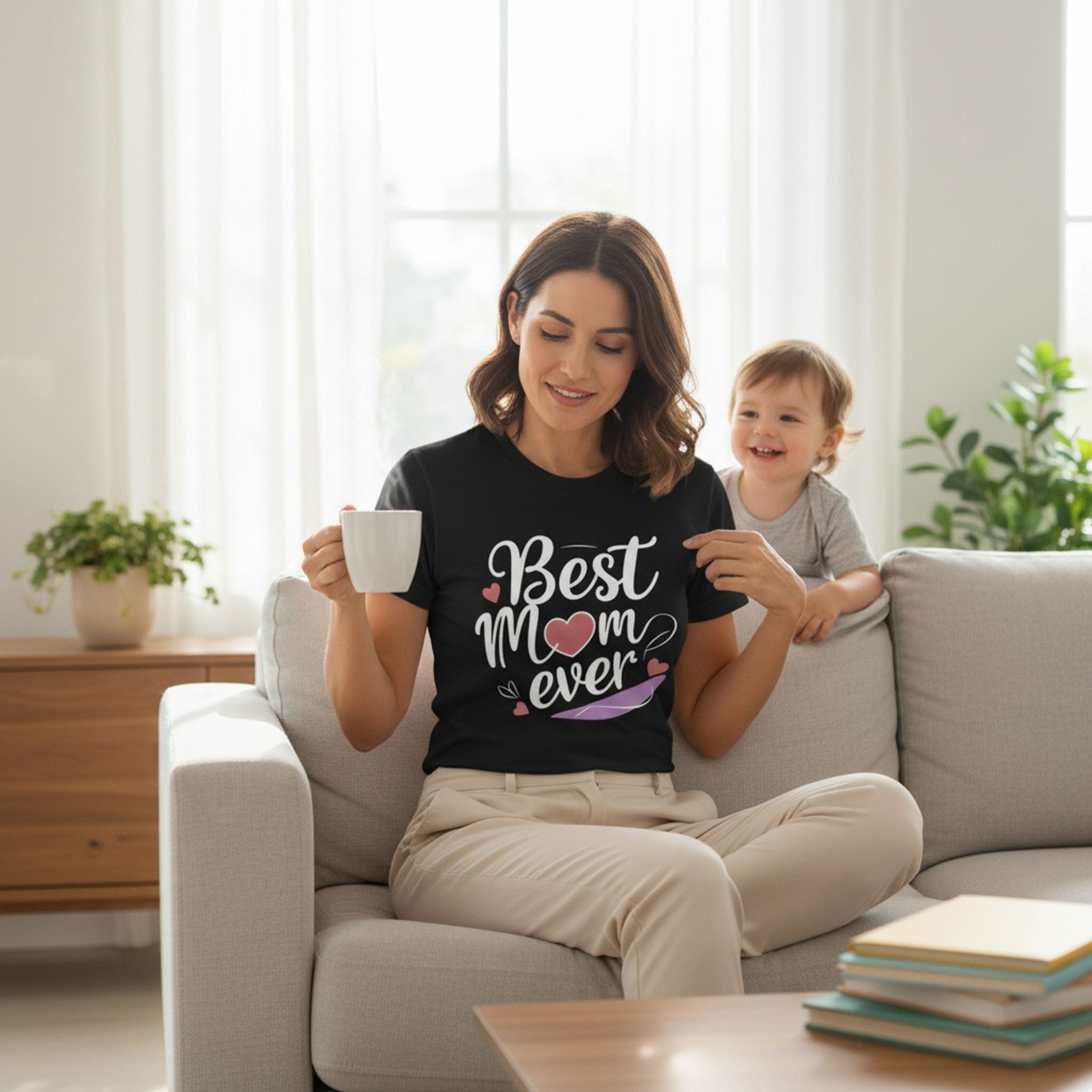 T-Shirt „Beste Mama aller Zeiten“ aus Baumwolle – Geschenk zum Muttertag und Geburtstag