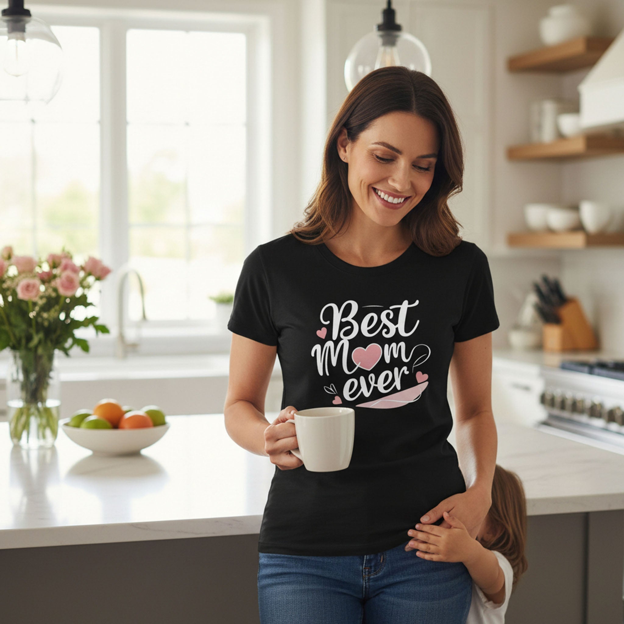 T-Shirt „Beste Mama aller Zeiten“ aus Baumwolle – Geschenk zum Muttertag und Geburtstag