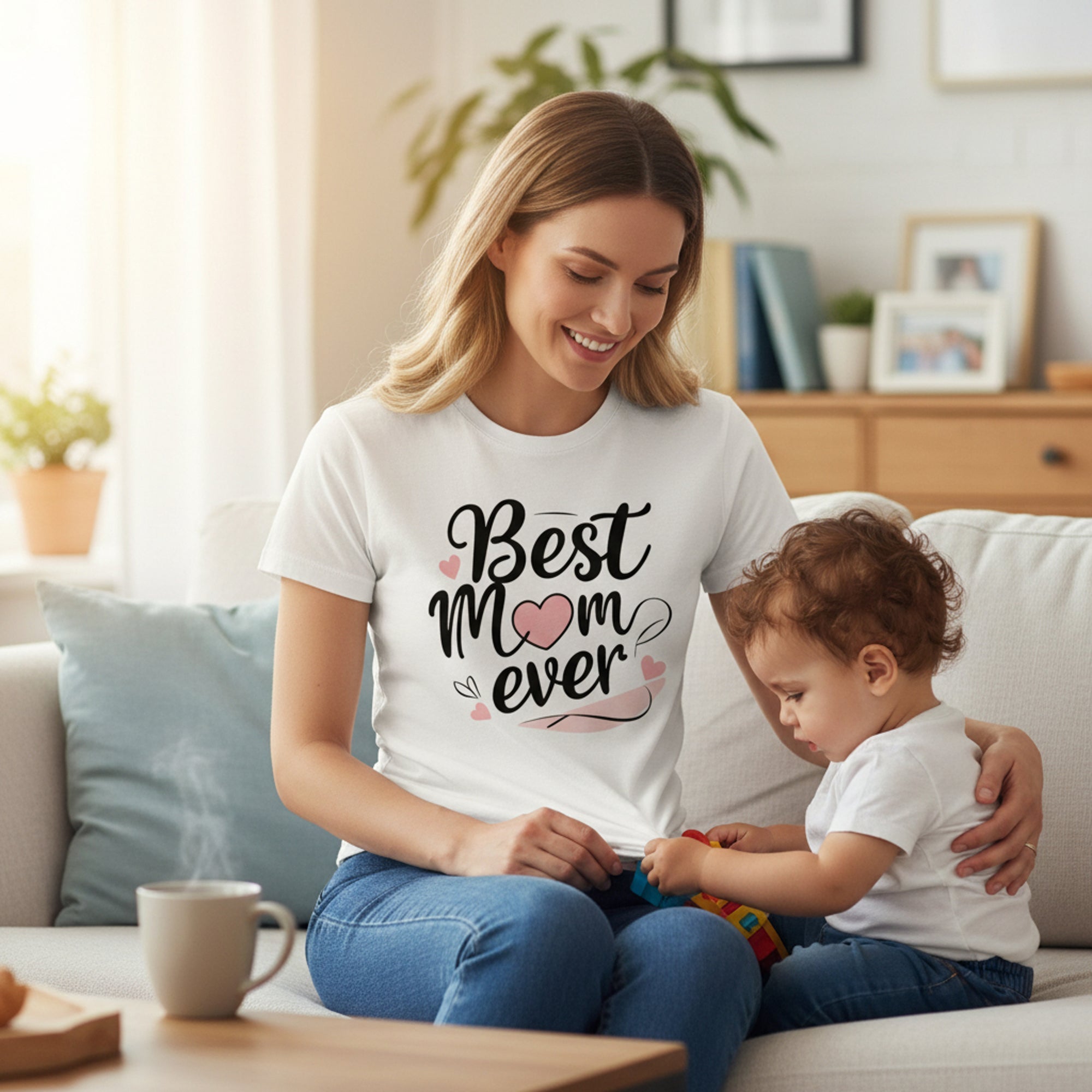 T-Shirt „Beste Mama aller Zeiten“ aus Baumwolle – Geschenk zum Muttertag und Geburtstag