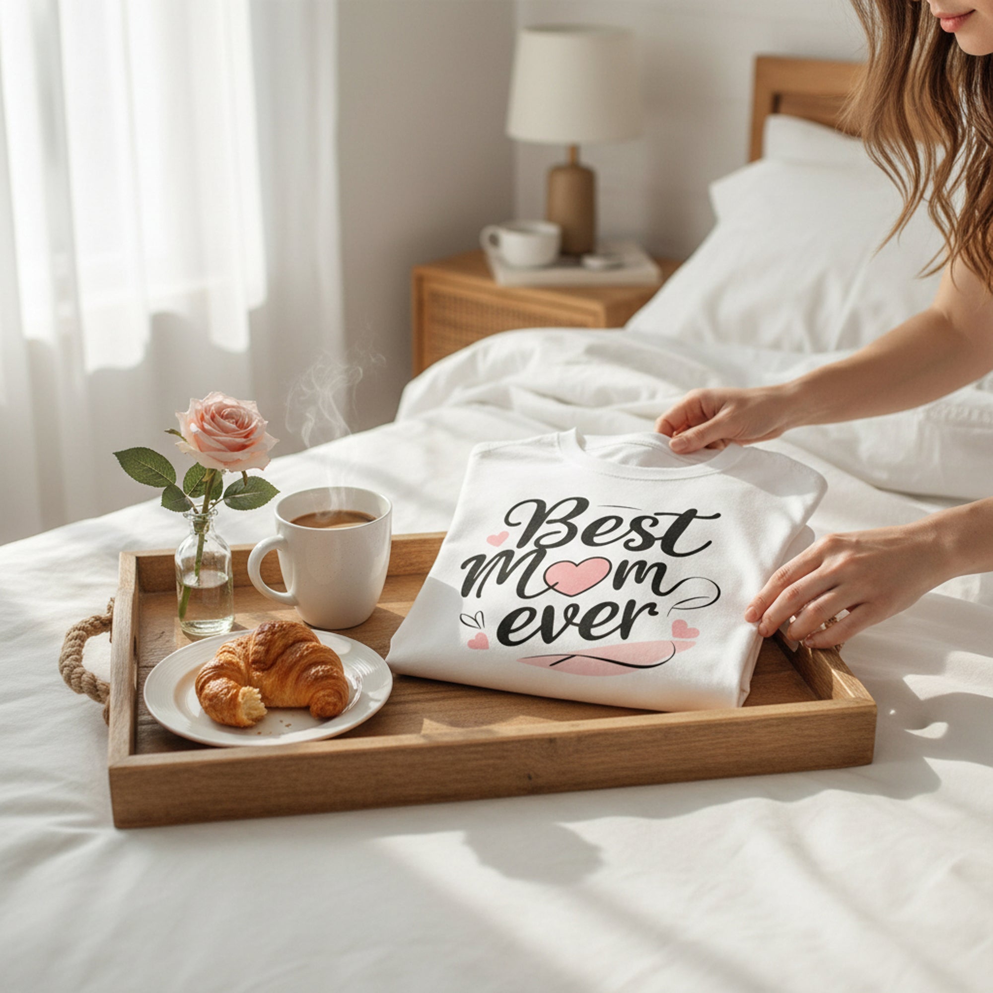 T-Shirt „Beste Mama aller Zeiten“ aus Baumwolle – Geschenk zum Muttertag und Geburtstag