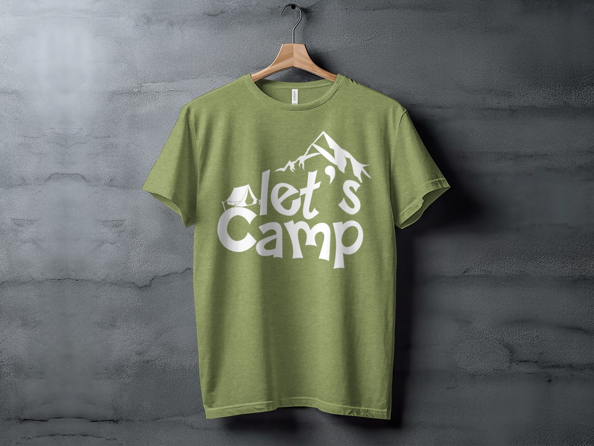 Let's Camp with Tent & Mountain T-Shirt