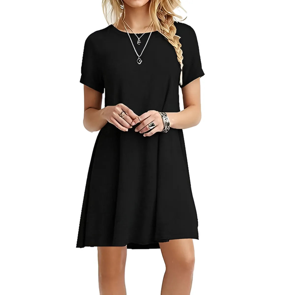 Casual Boho Beach Dress – Loose Fit Summer Mini Dress for Women