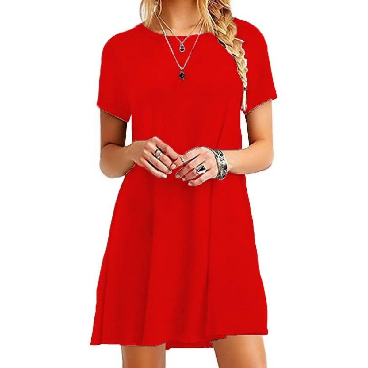 Casual Boho Beach Dress – Loose Fit Summer Mini Dress for Women
