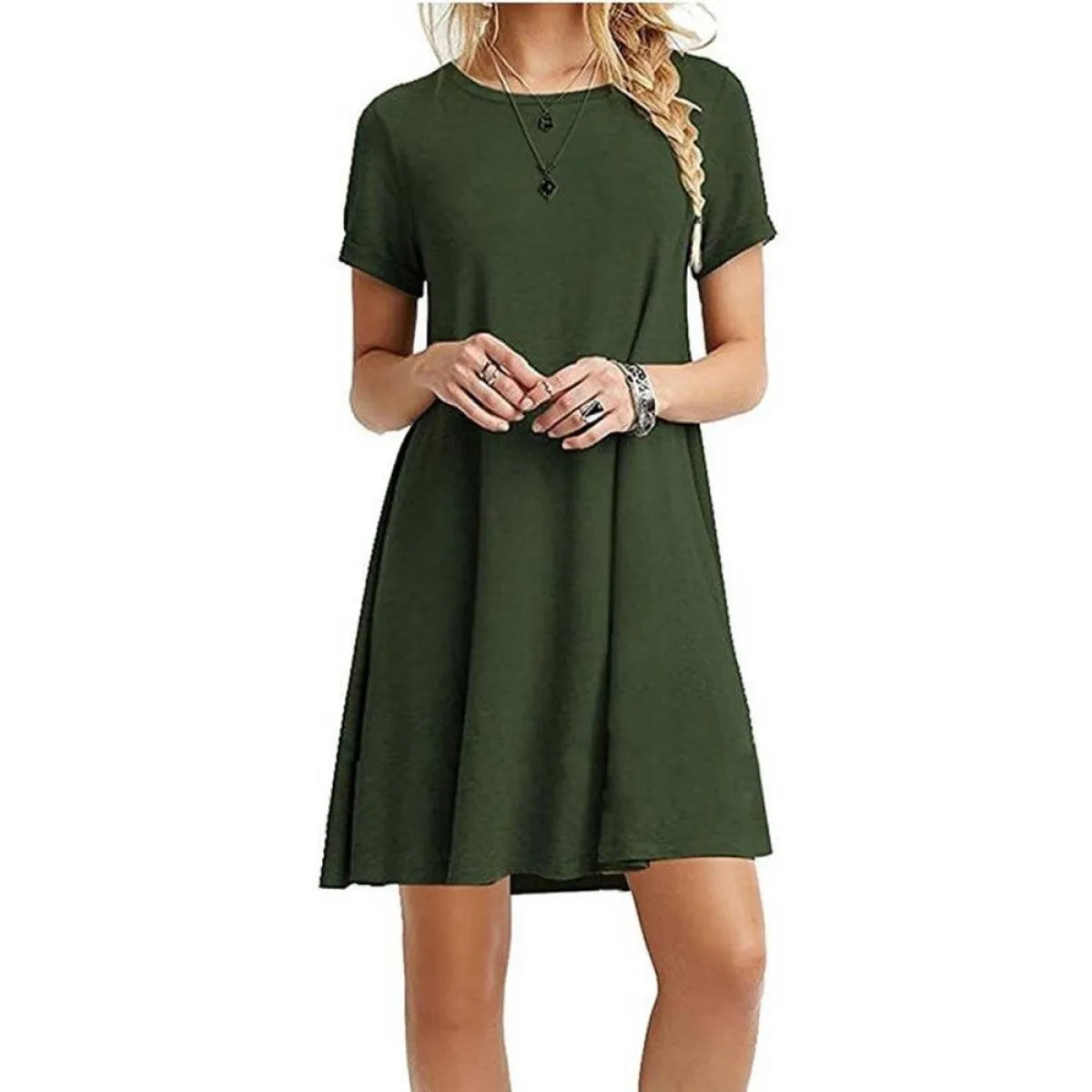 Casual Boho Beach Dress – Loose Fit Summer Mini Dress for Women