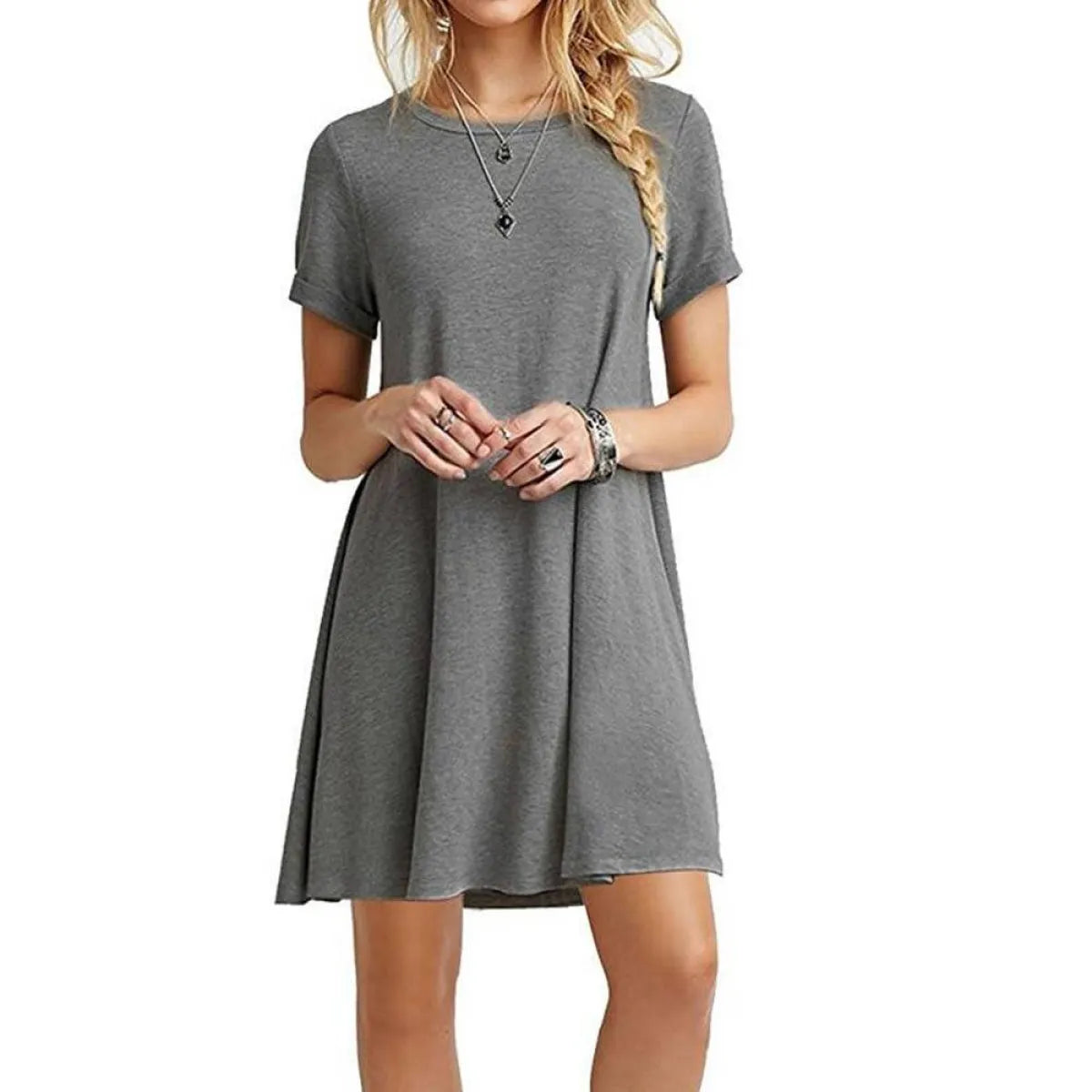 Casual Boho Beach Dress – Loose Fit Summer Mini Dress for Women