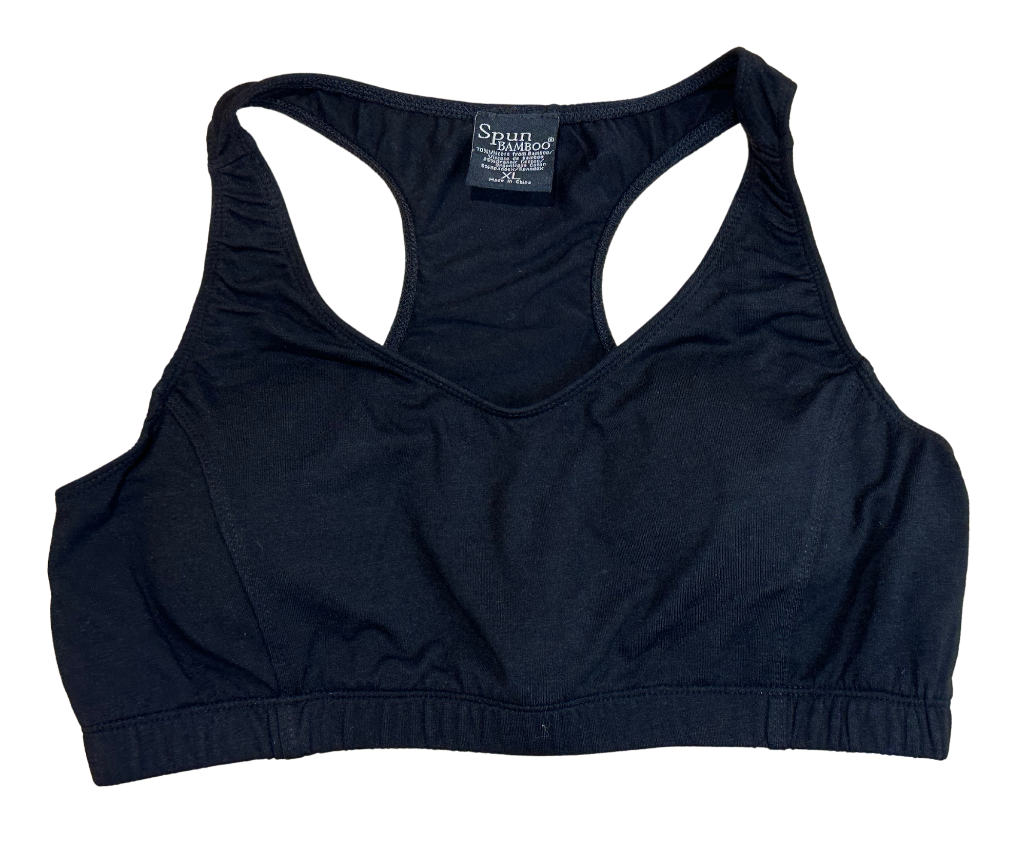 Women's Bamboo Padded Sports Bra in Black
