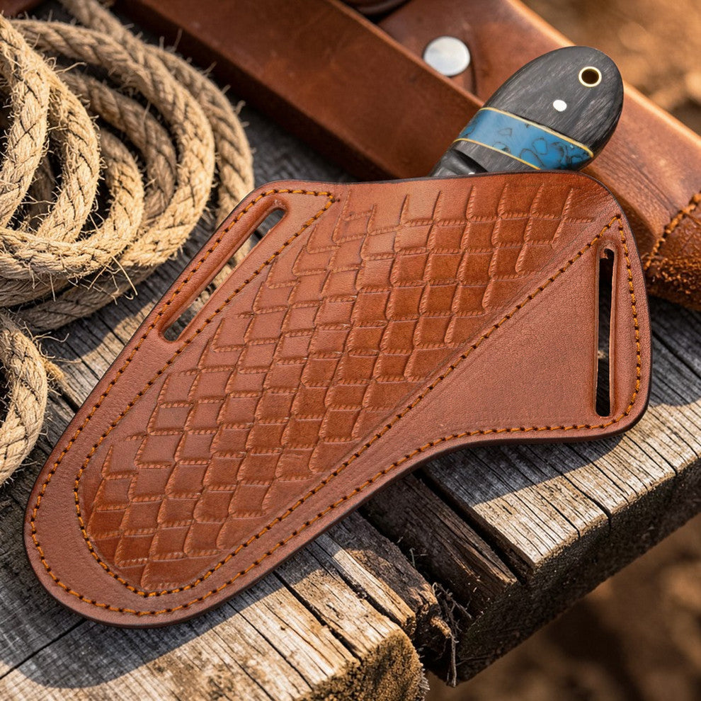 Bull Cutter Knife- Damascus Steel Ranch Knife