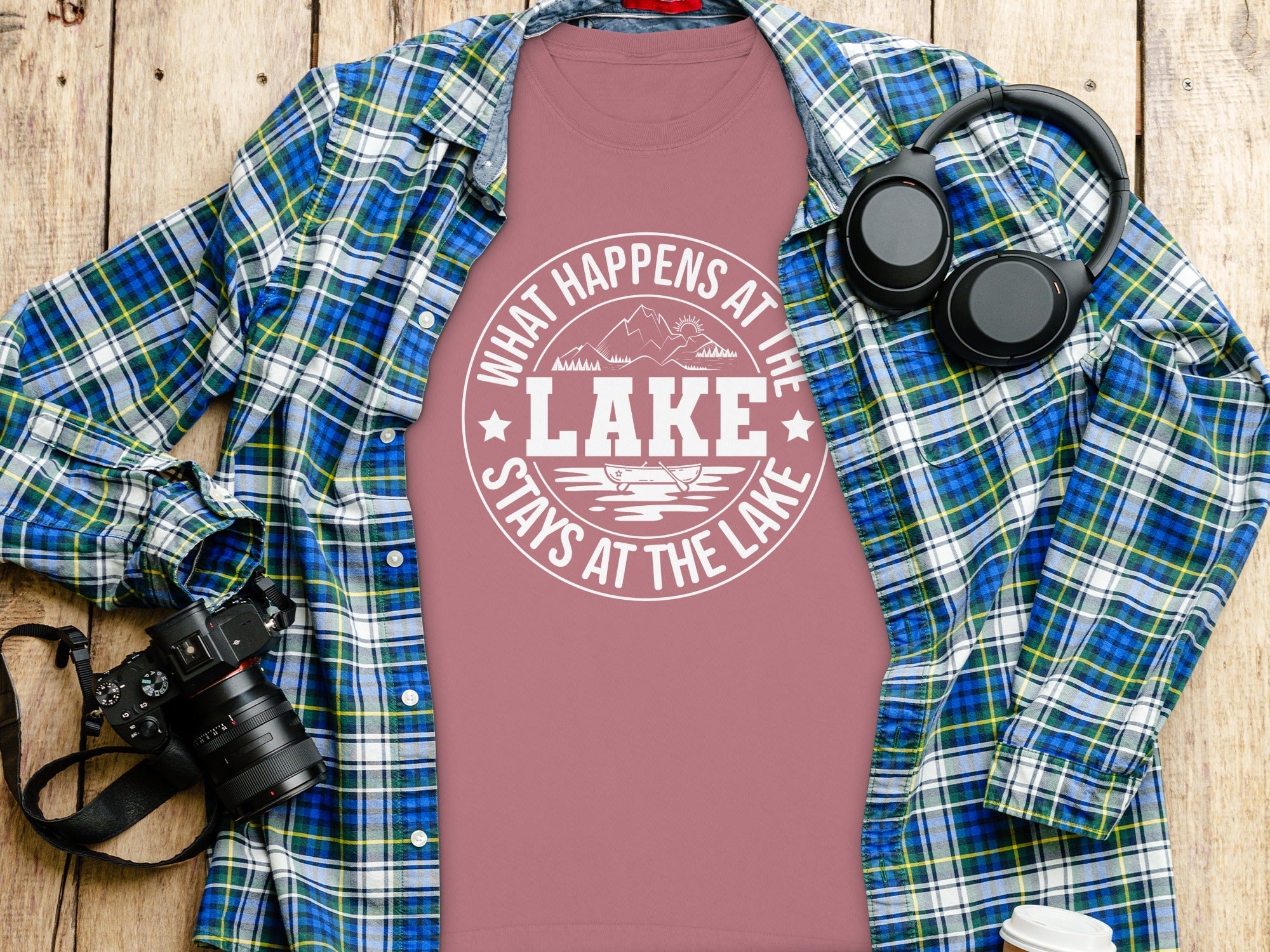 "What Happens At The Lake" Funny Lake Life Long Sleeve T-Shirt