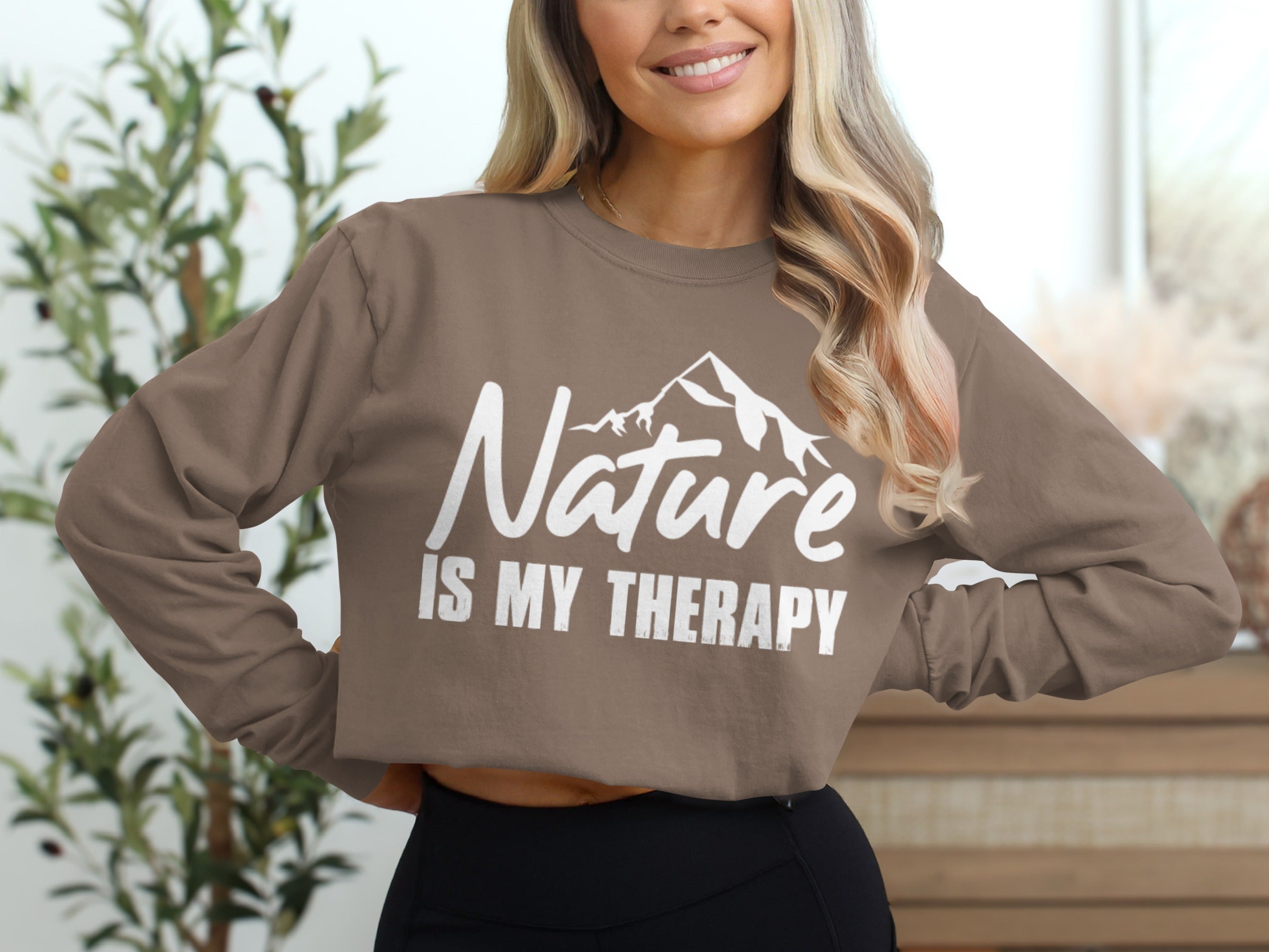 Nature Is My Therapy Mountain Graphic Sweatshirt