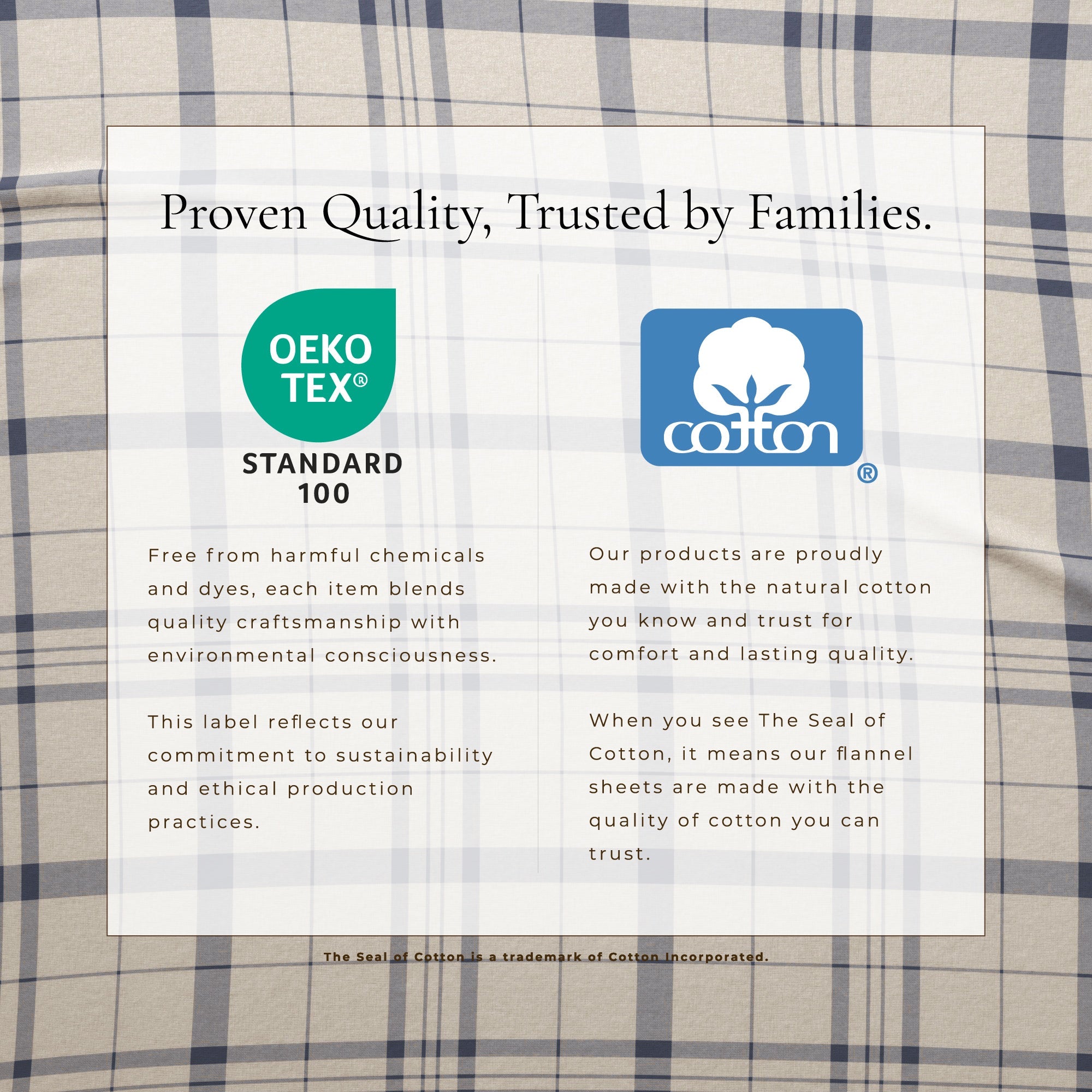 Turkish Cotton Flannel Sheet Set — Plaid & Stripe, Double-Brushed | OEKO-TEX® Certified