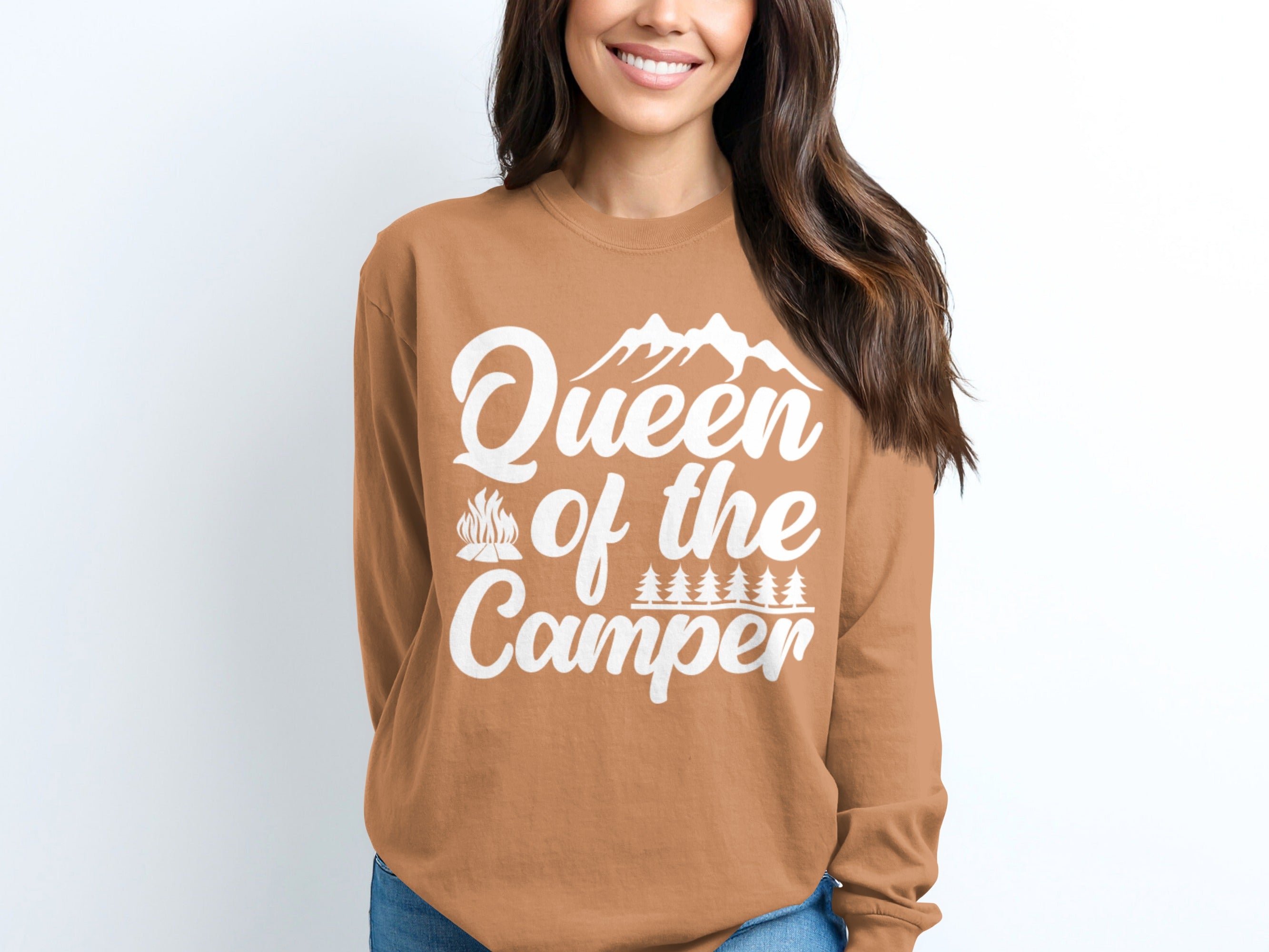 Queen of the Camper Funny Camping Long Sleeve T-Shirt