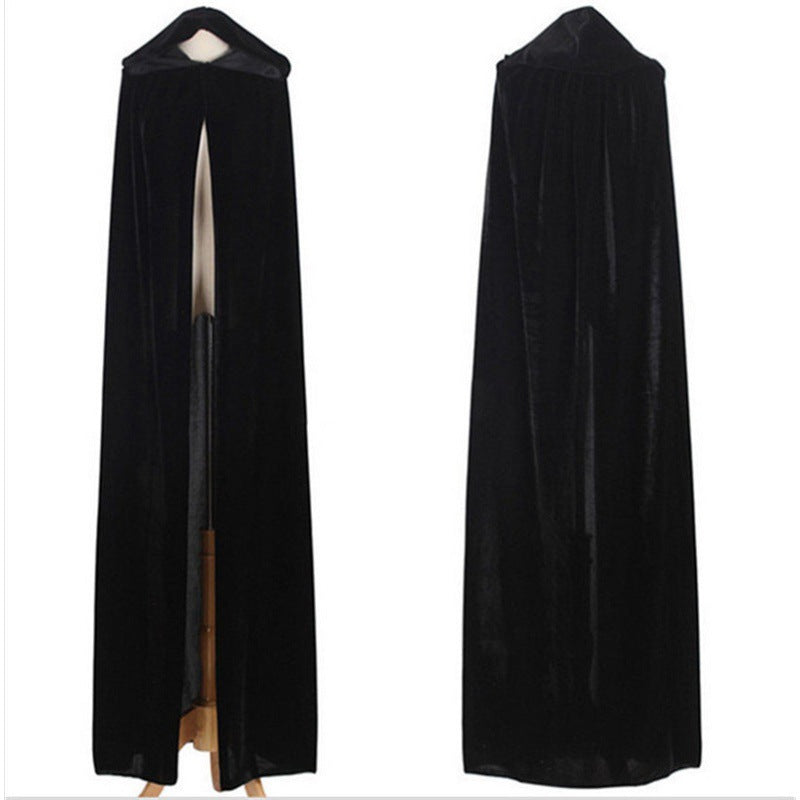Halloween Velvet Black Cape Cloak | Witch Vampire Costume Cape