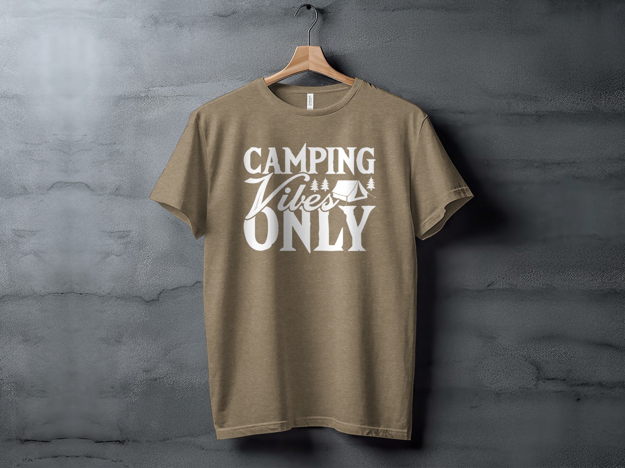 Camping Vibes Only With Tent Graphic Camping T-Shirt