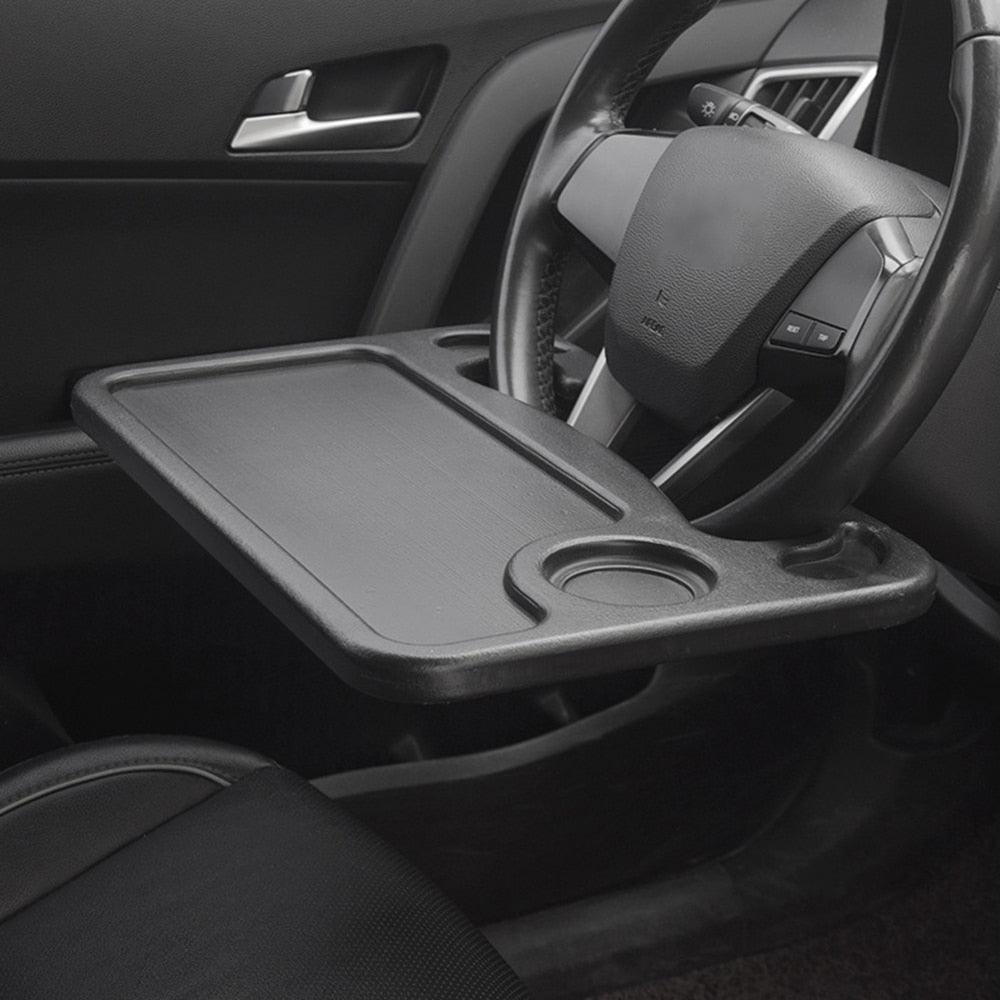 Car Steering Wheel Desk Tray – Portable Laptop, Food & Drink Holder for Travel