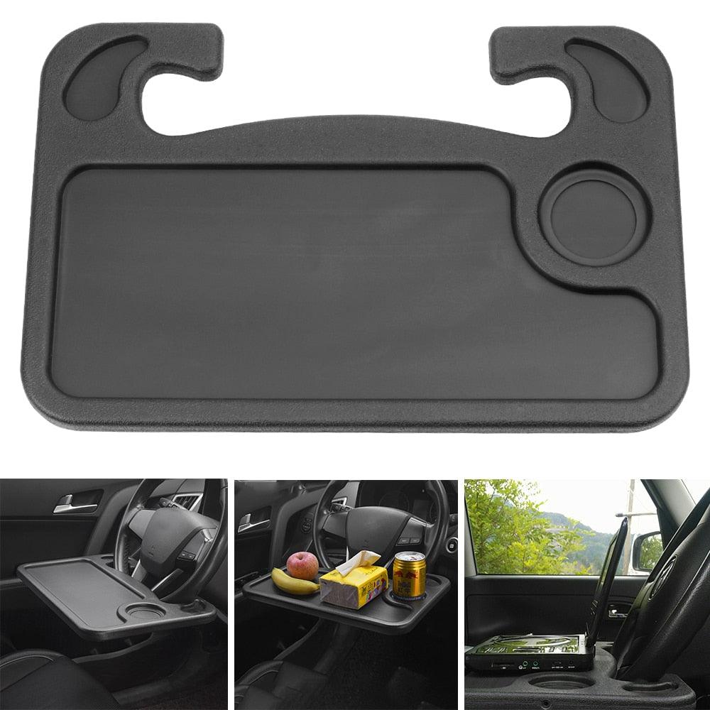 Car Steering Wheel Desk Tray – Portable Laptop, Food & Drink Holder for Travel