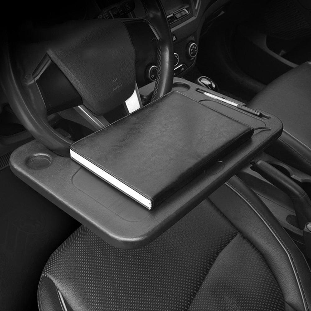 Car Steering Wheel Desk Tray – Portable Laptop, Food & Drink Holder for Travel