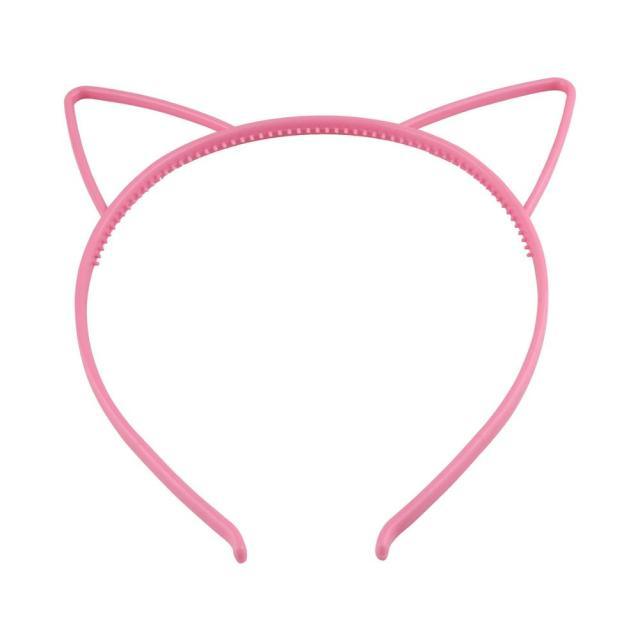 Pink cat ear headband on a white background