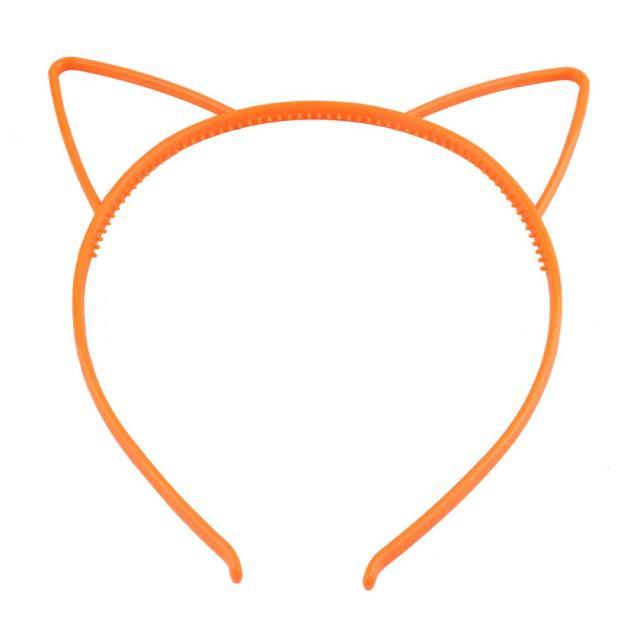 Orange cat ear headband on a white background