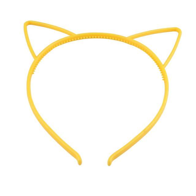 Yellow cat ear headband on a white background
