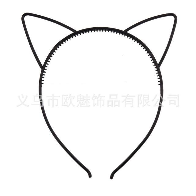 Black cat ear headband on a white background