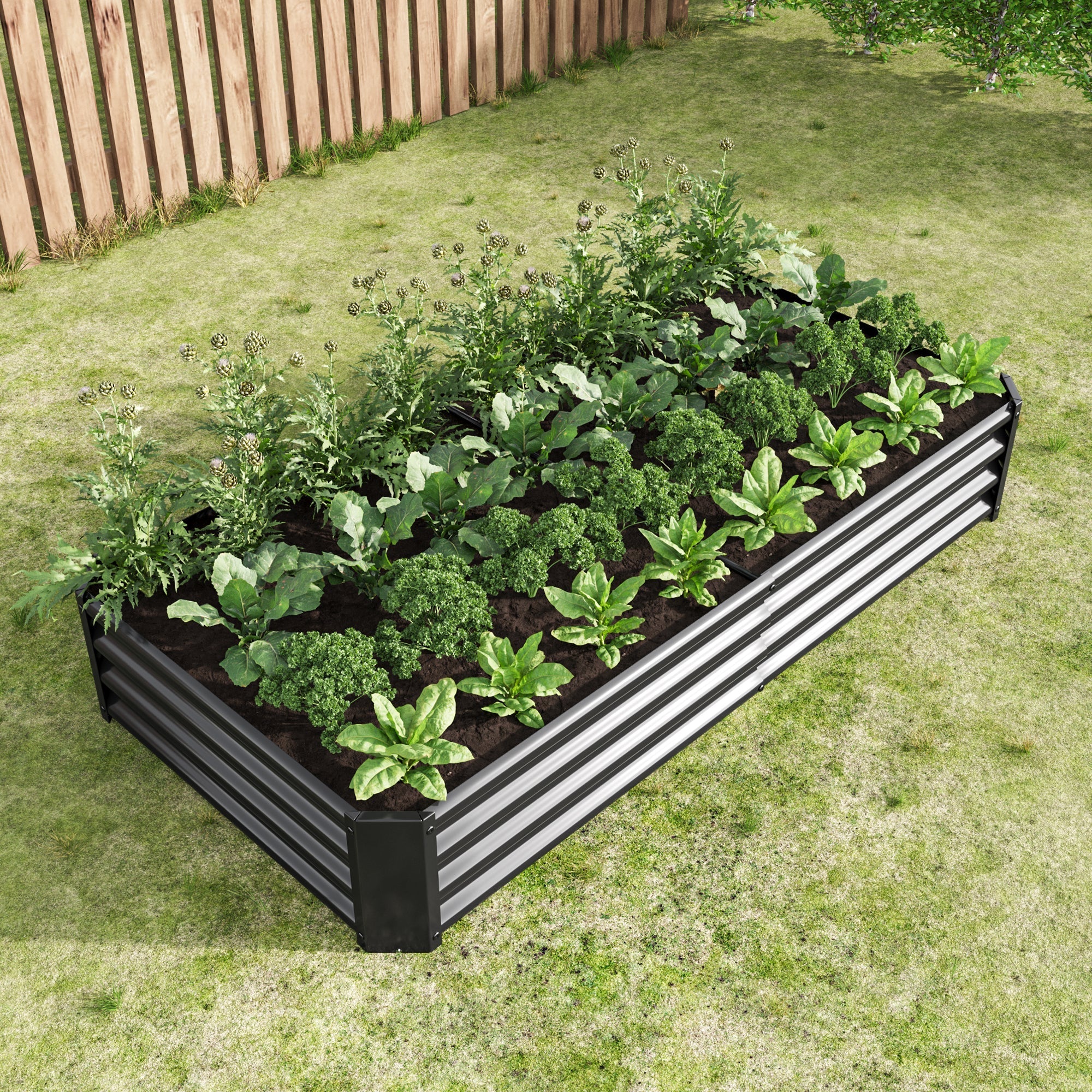 6×3×1 ft Metal Raised Garden Bed – Outdoor Galvanized Rectangle Planter