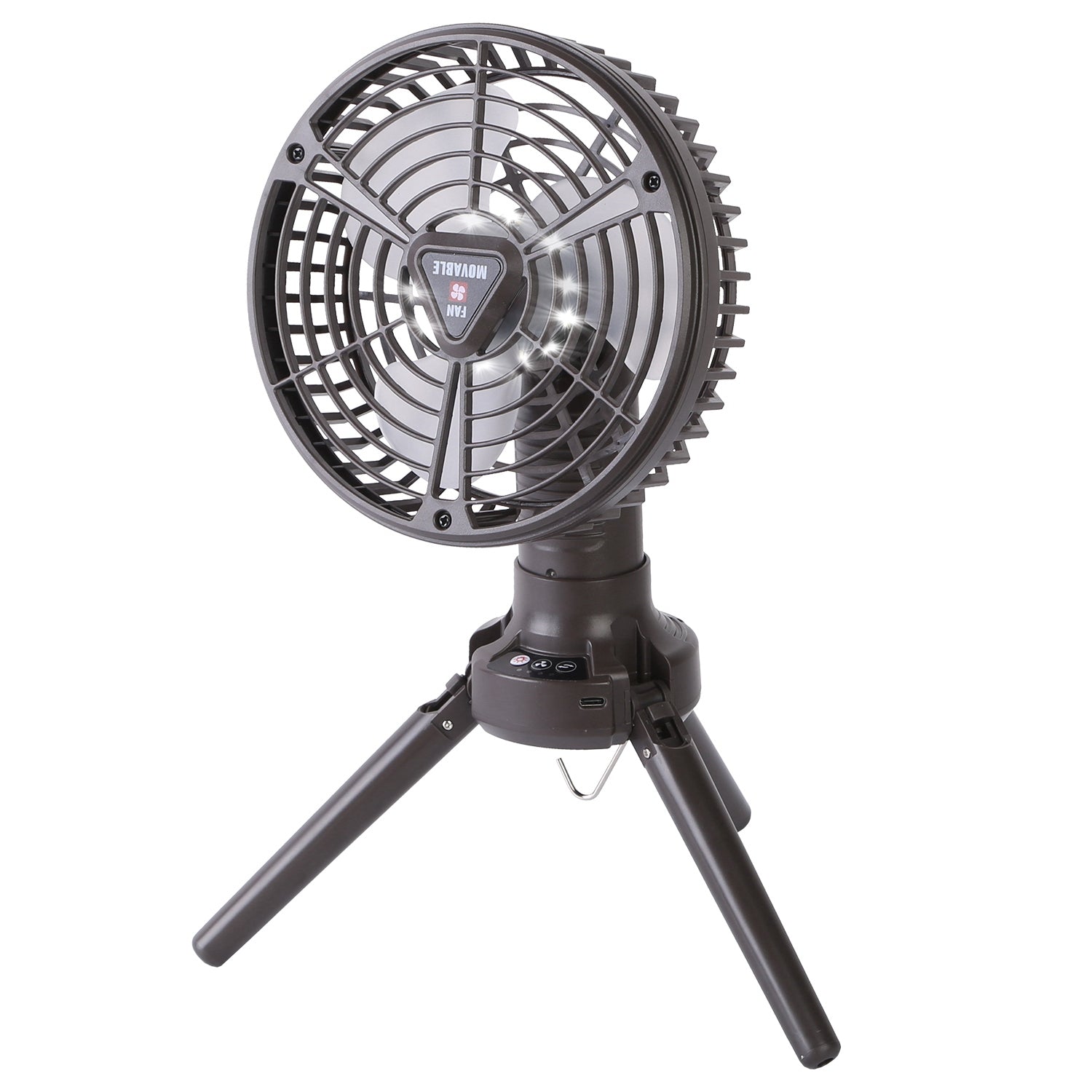 LakeForest 10400mAh Portable Camping Fan with LED Lantern – Rechargeable, Foldable Tripod, Oscillating