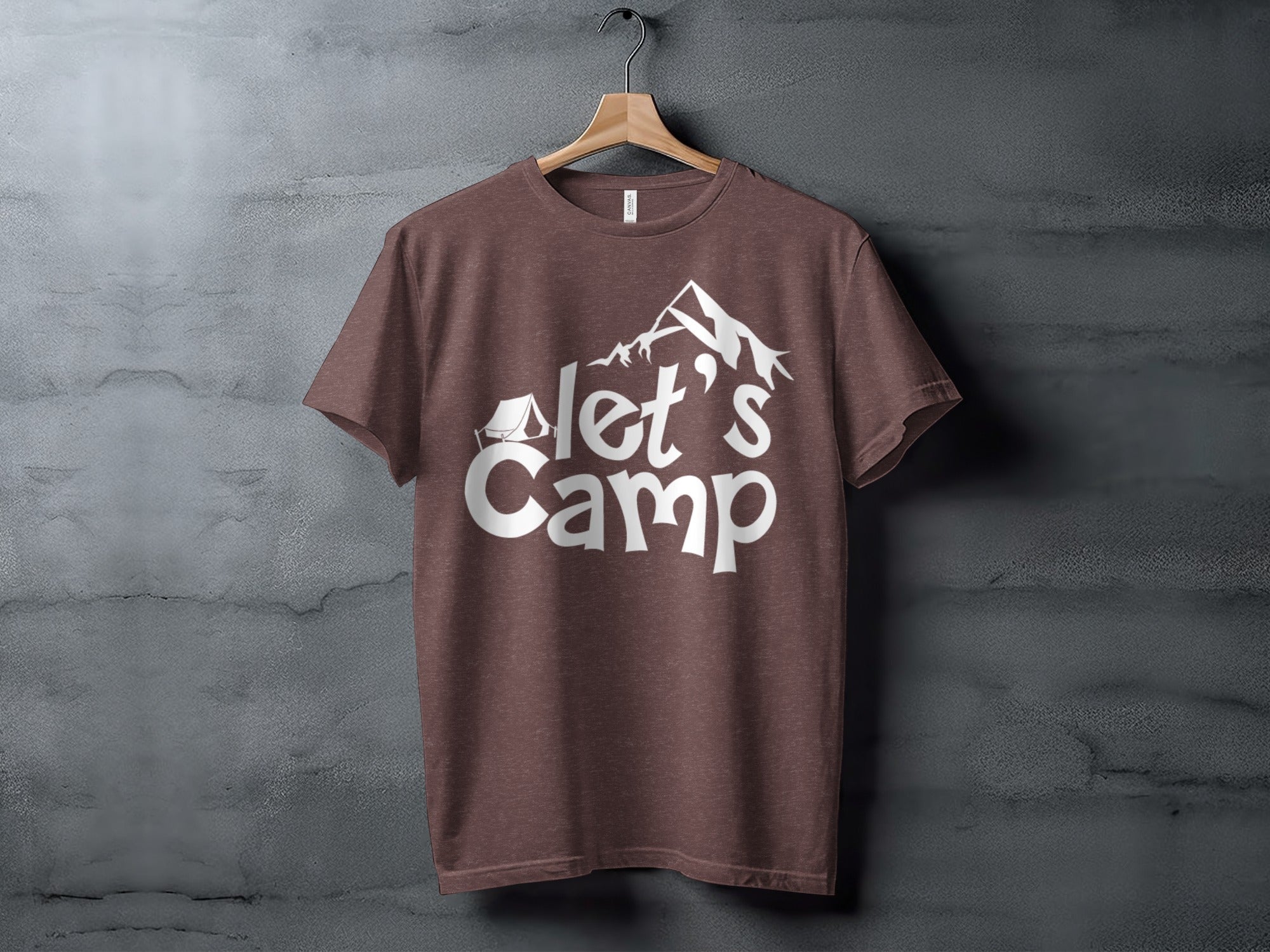 Let's Camp with Tent & Mountain T-Shirt