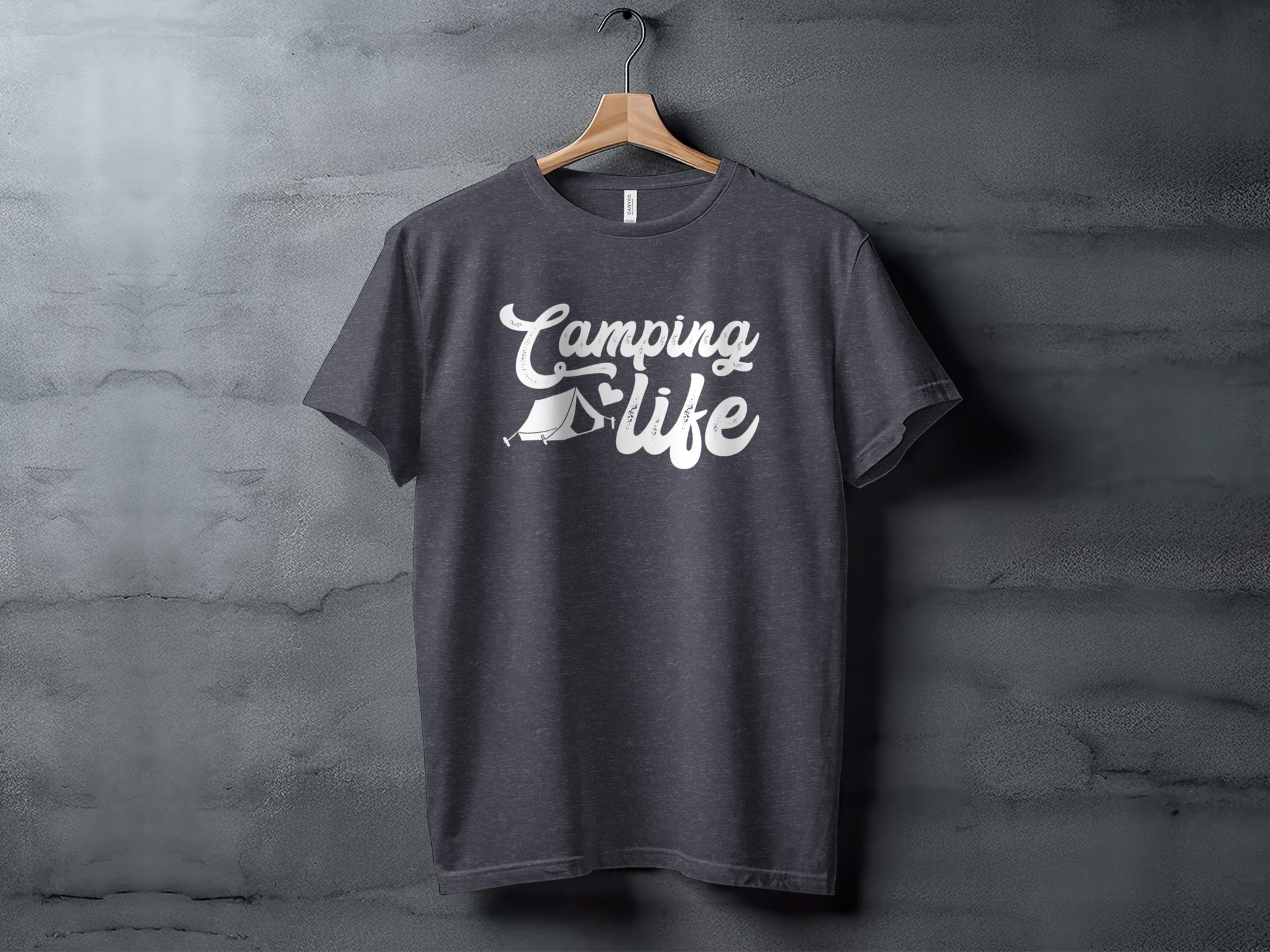 Camping Is Life with Tent & Heart Design T-Shirt