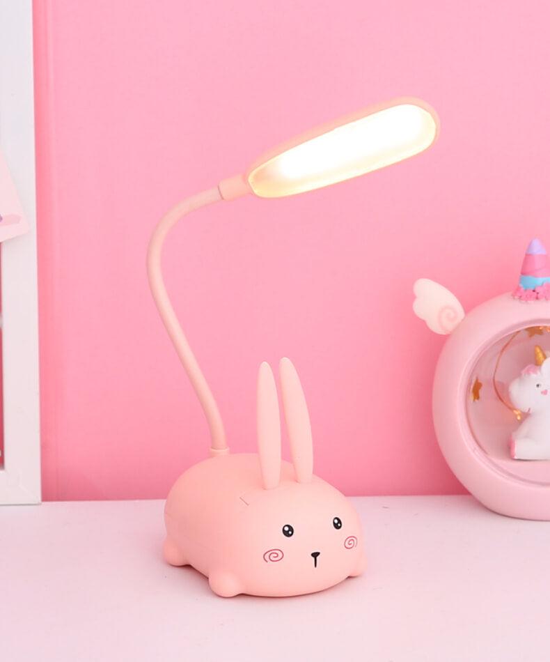 Cute Animal LED Desk Lamp for Kids — Flexible Gooseneck Bedside & Study Light