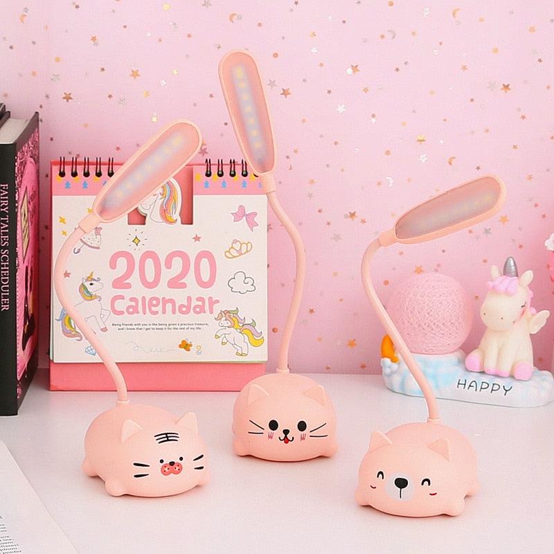 Cute Animal LED Desk Lamp for Kids — Flexible Gooseneck Bedside & Study Light