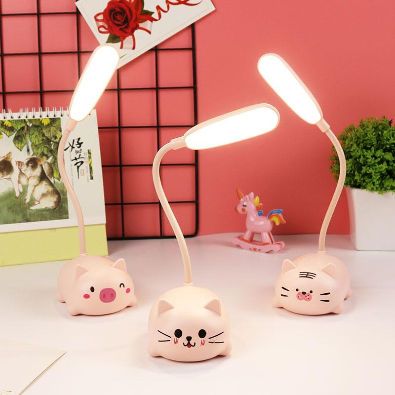 Cute Animal LED Desk Lamp for Kids — Flexible Gooseneck Bedside & Study Light