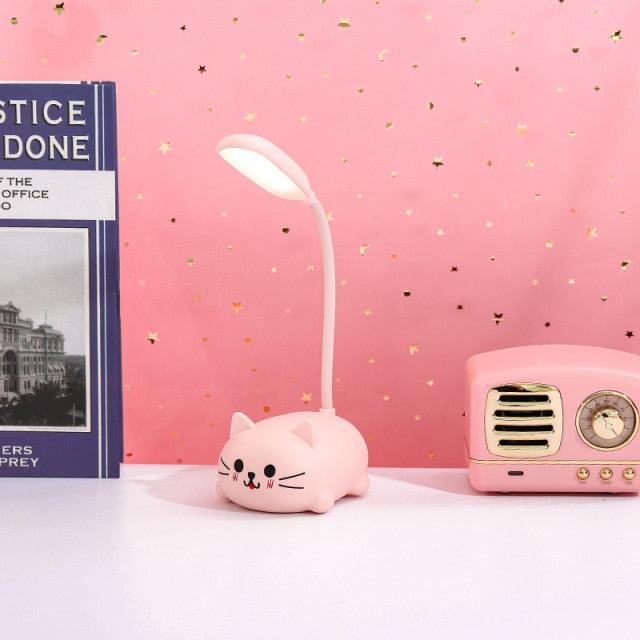 Cute Animal LED Desk Lamp for Kids — Flexible Gooseneck Bedside & Study Light