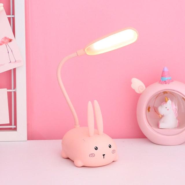 Cute Animal LED Desk Lamp for Kids — Flexible Gooseneck Bedside & Study Light