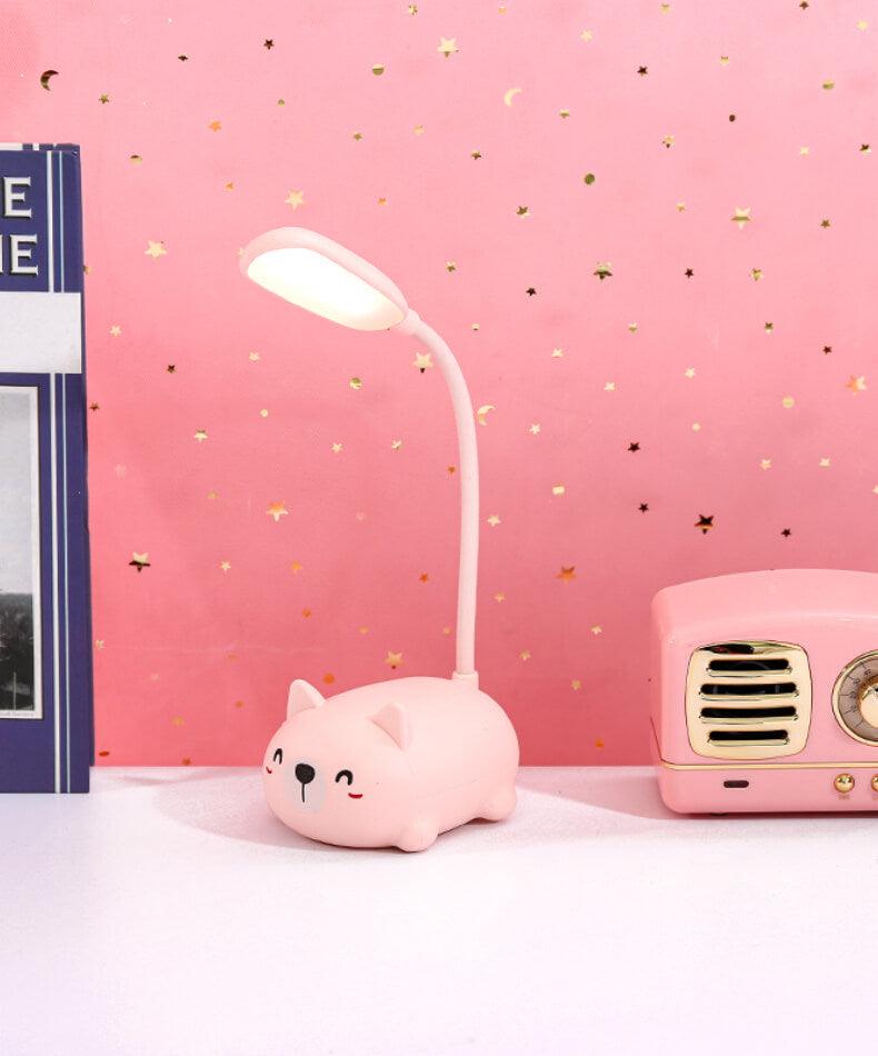 Cute Animal LED Desk Lamp for Kids — Flexible Gooseneck Bedside & Study Light